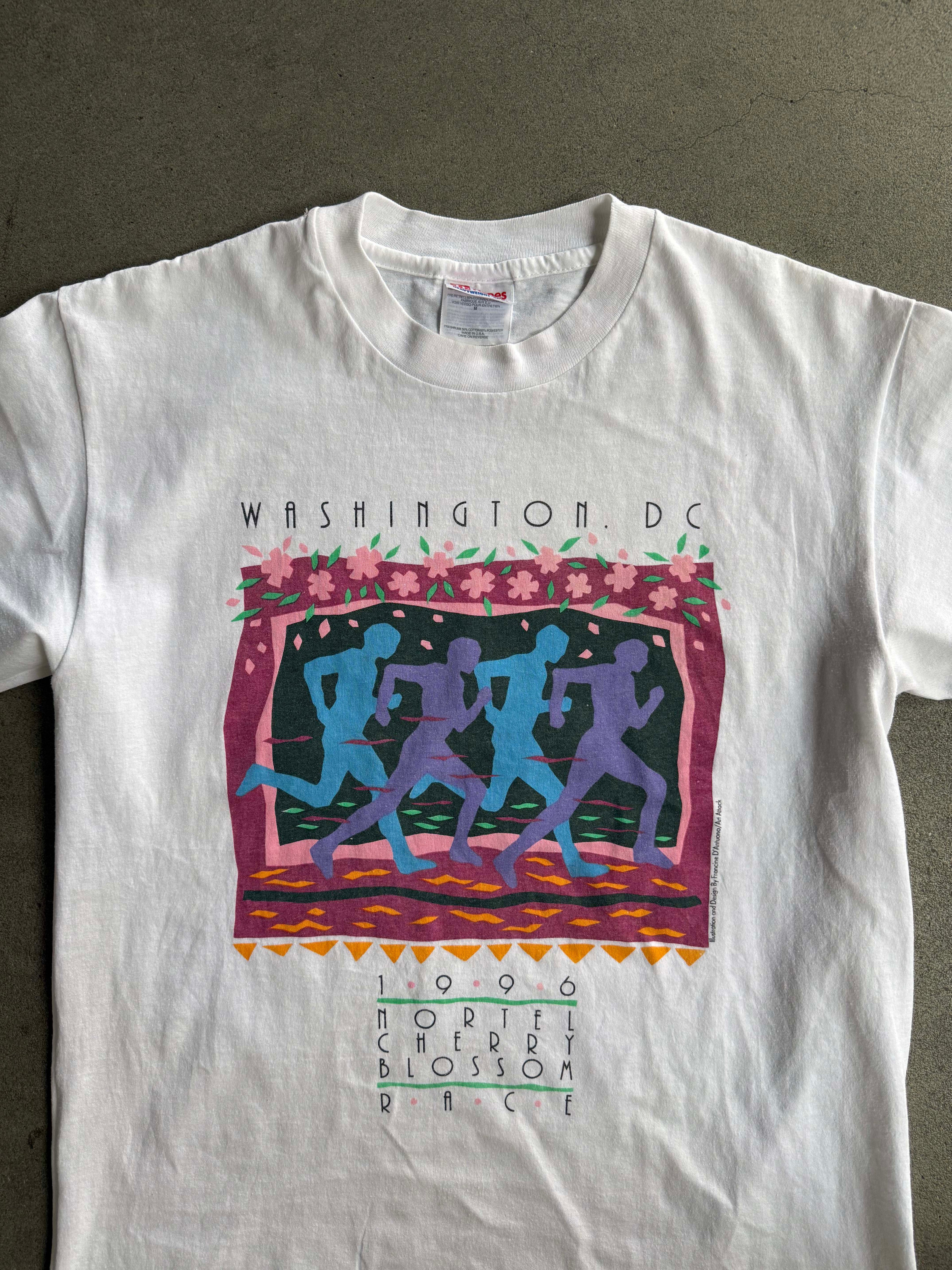 1996 WASHINGTON D.C. MARATON RACE, NORTEL CHERRY BLOSSOM SINGLE STICH T-SHIRT (L)