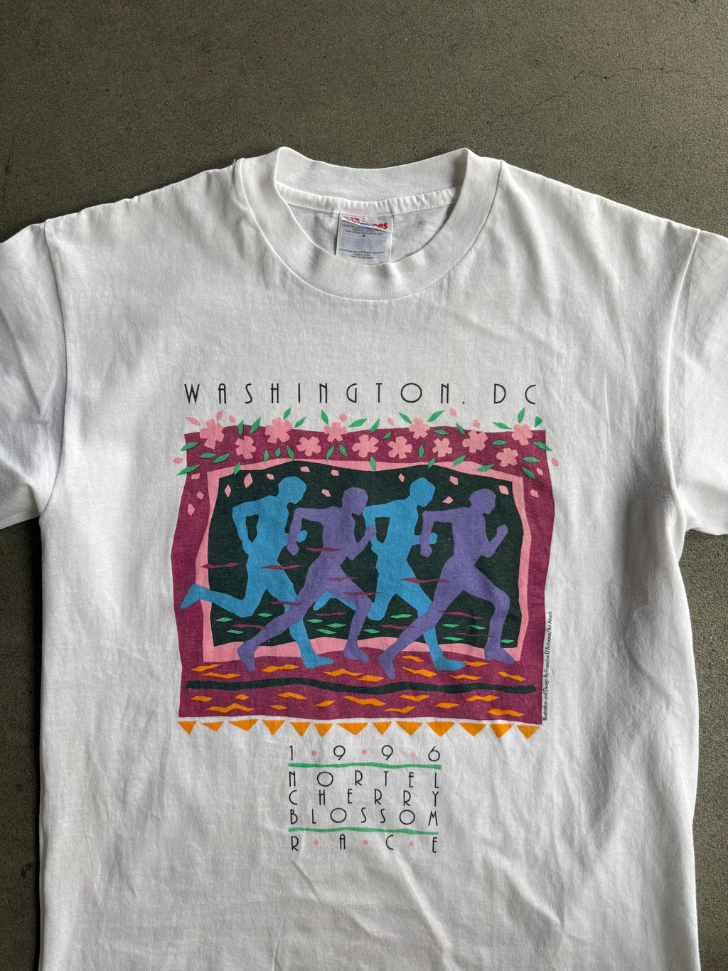 1996 WASHINGTON D.C. MARATON RACE, NORTEL CHERRY BLOSSOM SINGLE STICH T-SHIRT (L)