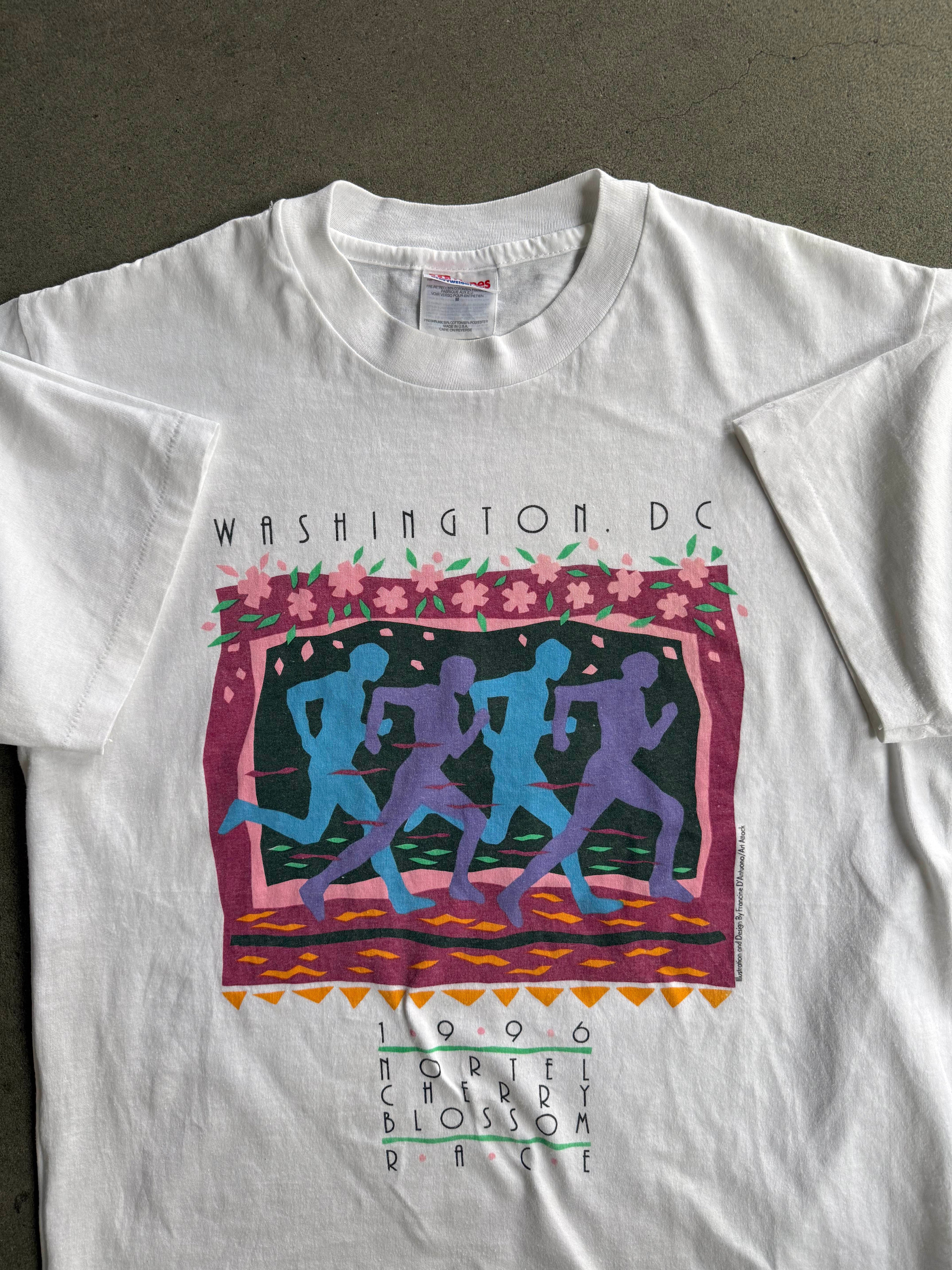 1996 WASHINGTON D.C. MARATON RACE, NORTEL CHERRY BLOSSOM SINGLE STICH T-SHIRT (L)