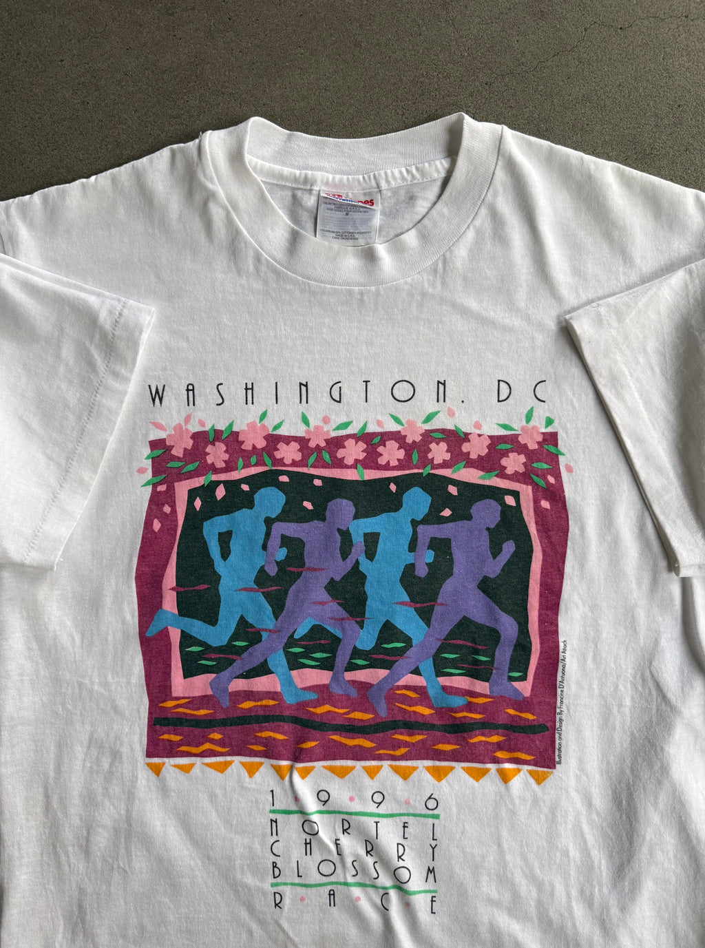 1996 WASHINGTON D.C. MARATON RACE, NORTEL CHERRY BLOSSOM SINGLE STICH T-SHIRT (L)