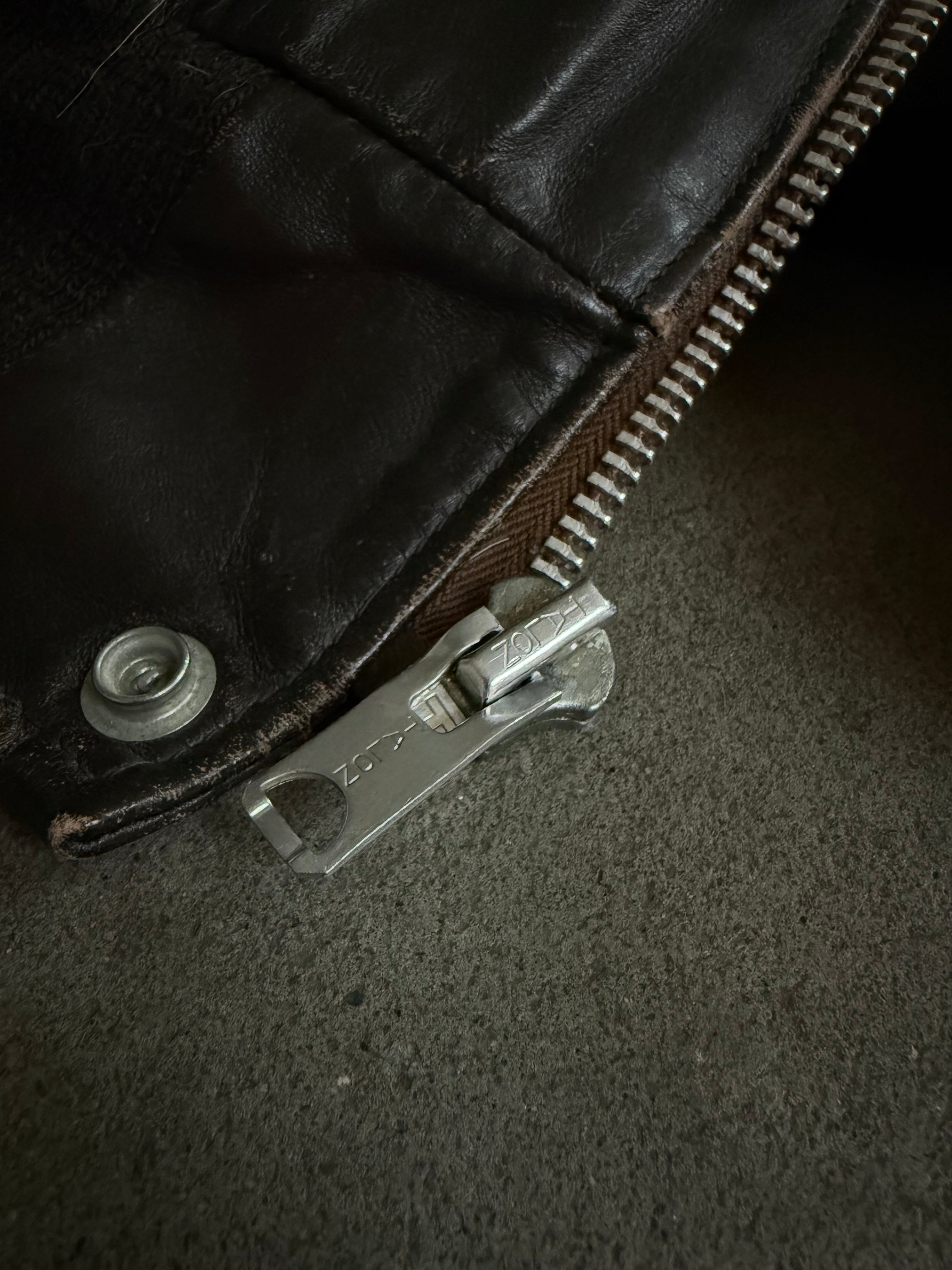 1970S SCHOTT 674 TALON ZIP LEATHER JACKET (L)