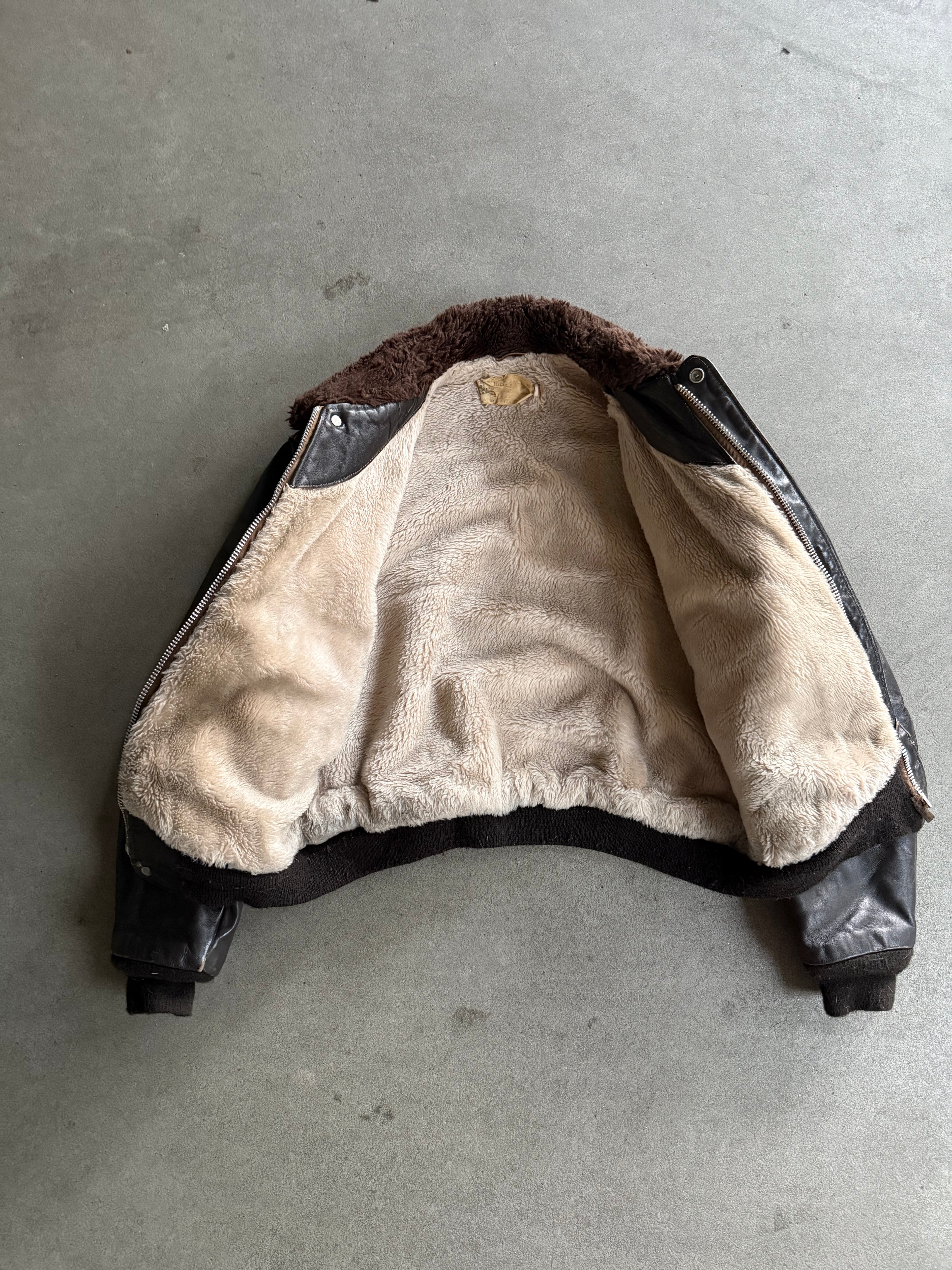 1970S SCHOTT 674 TALON ZIP LEATHER JACKET (L)