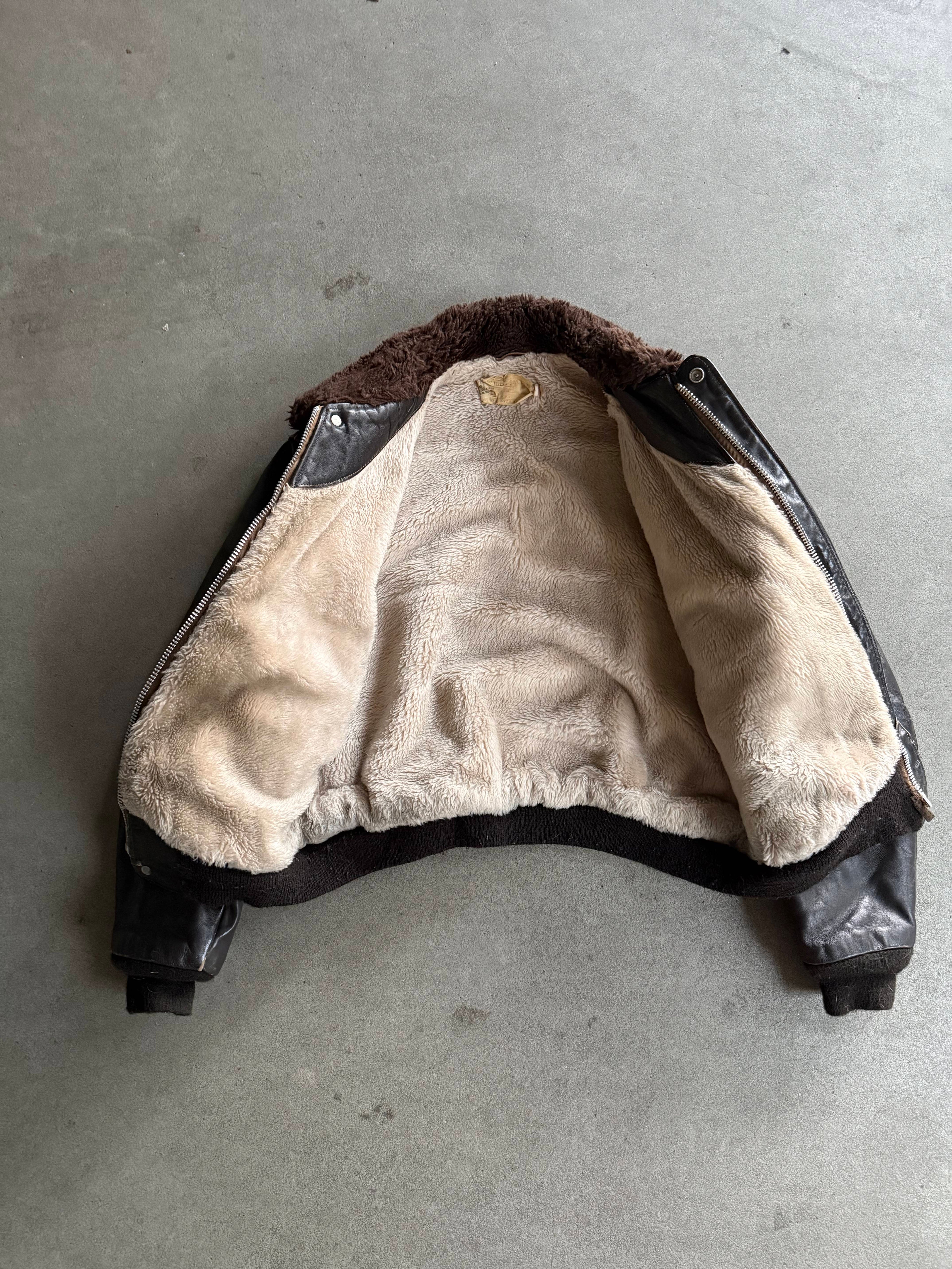 1970S SCHOTT 674 TALON ZIP VINTAGE LEATHER JACKET (L)