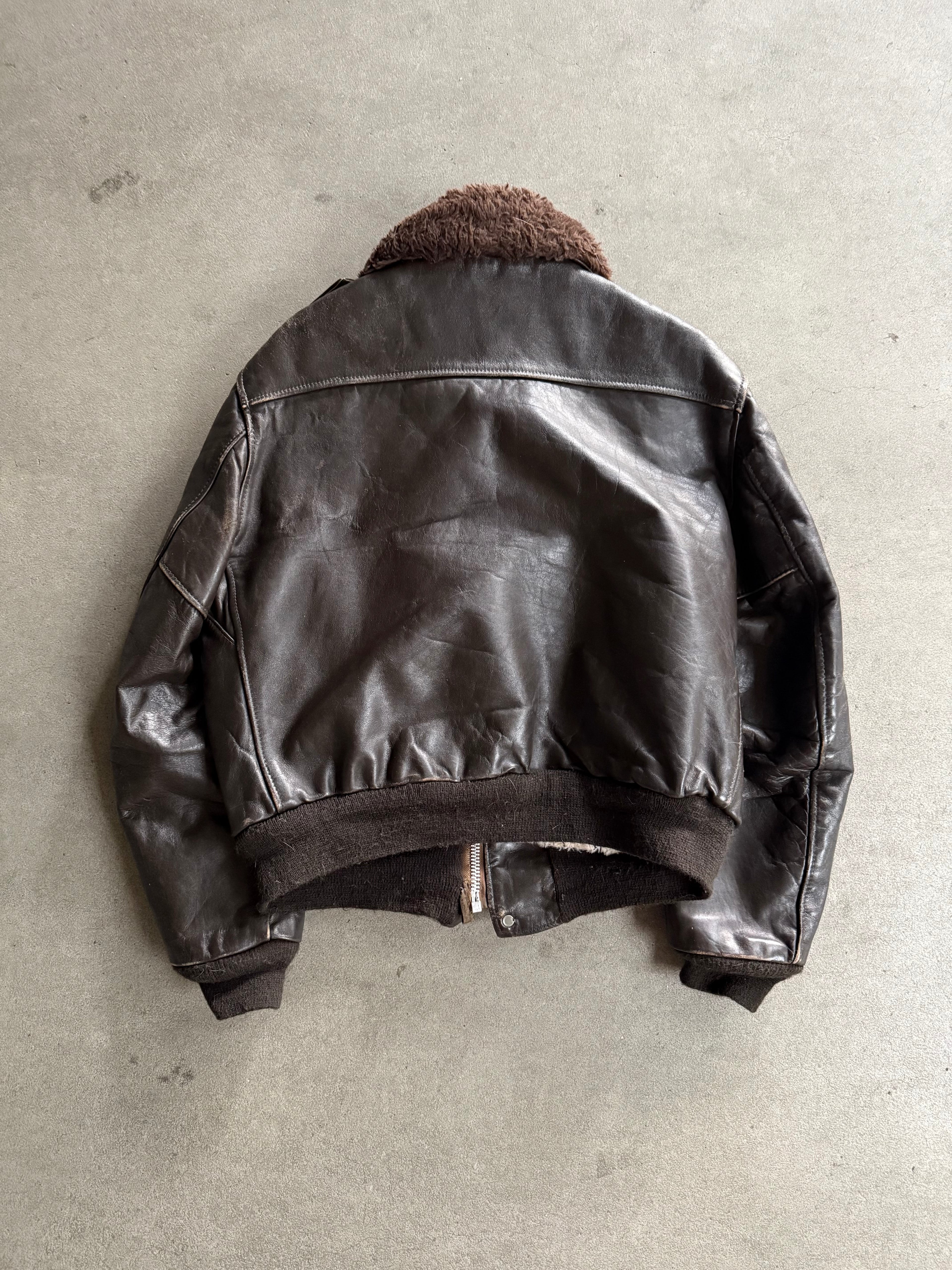 1970S SCHOTT 674 TALON ZIP VINTAGE LEATHER JACKET (L)