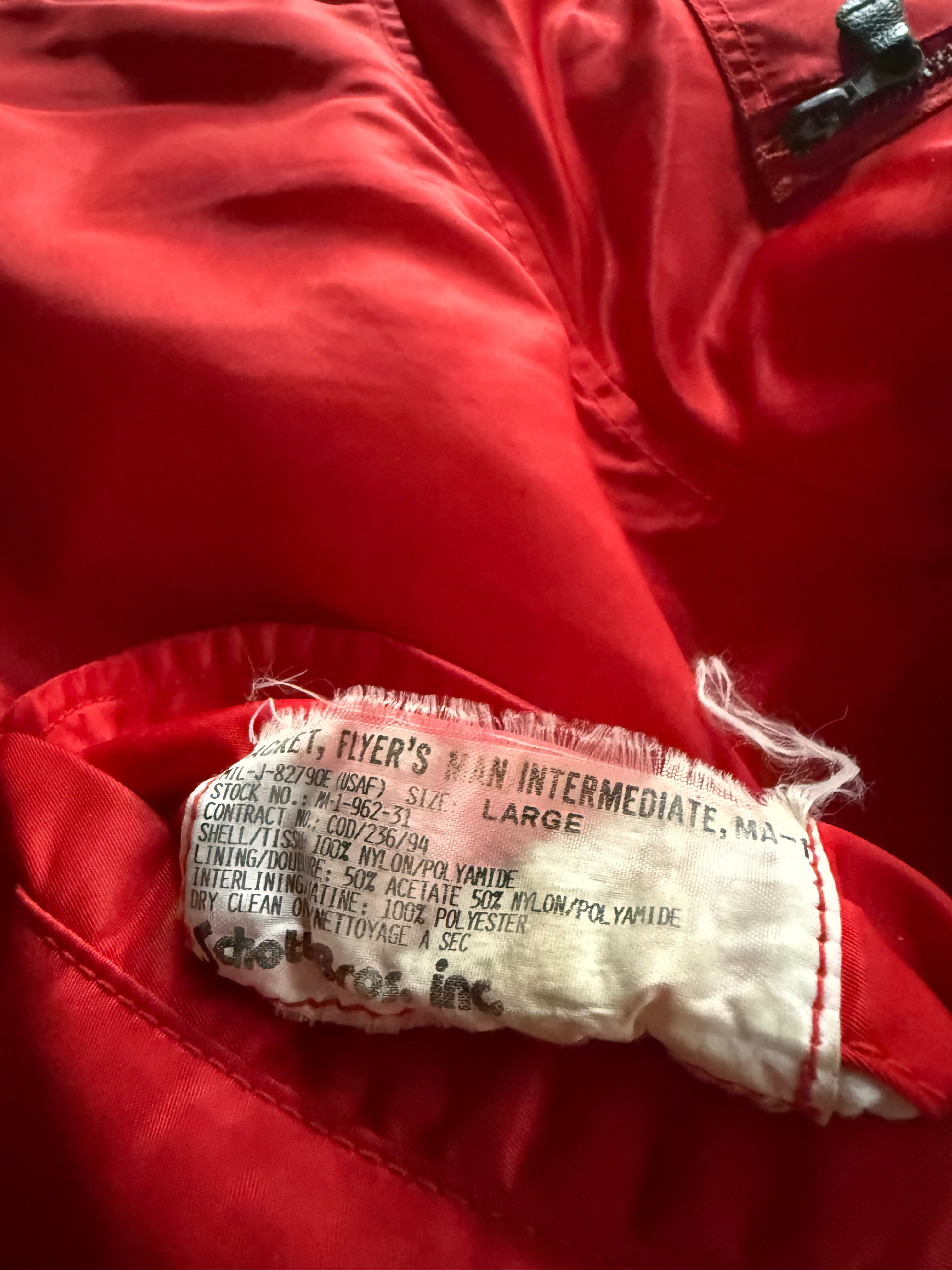 1990S SCHOTT MA-1 VINTAGE NYLON BOMBER JACKET 90s (S)