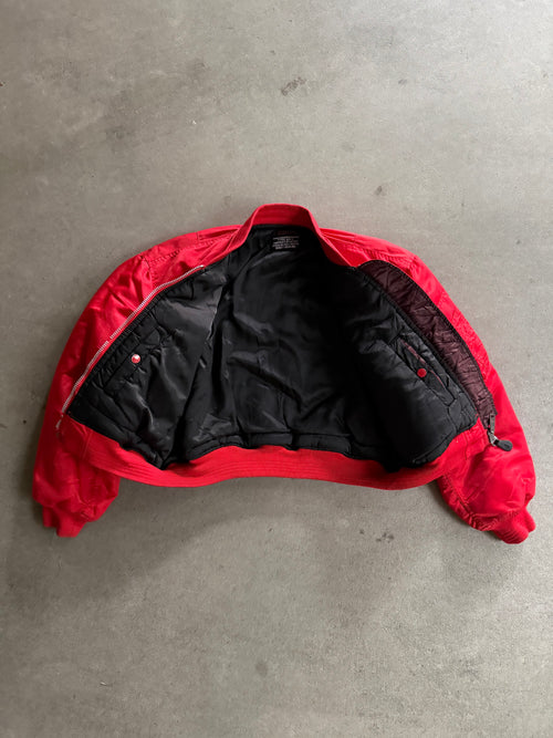 1990S SCHOTT MA-1 VINTAGE NYLON BOMBER JACKET 90s (S)