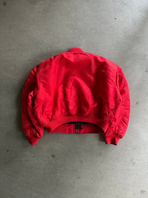 1990S SCHOTT MA-1 VINTAGE NYLON BOMBER JACKET 90s (S)