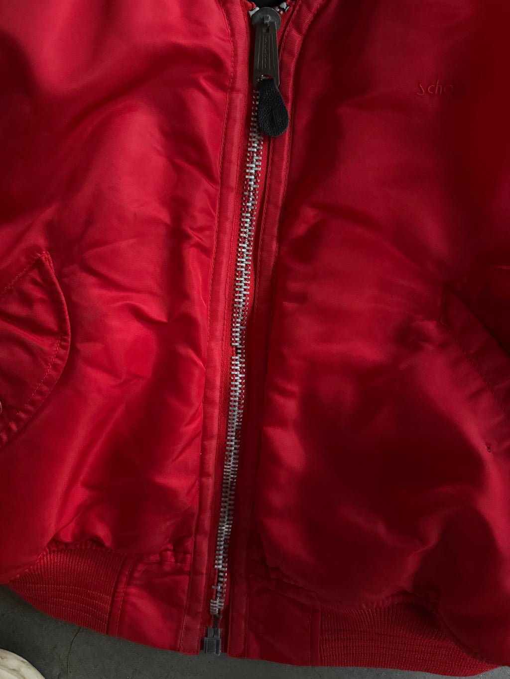 1990S SCHOTT MA-1 VINTAGE NYLON BOMBER JACKET 90s (S)