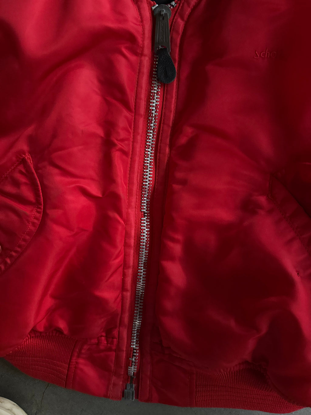 1990S SCHOTT MA-1 VINTAGE NYLON BOMBER JACKET 90s (S)