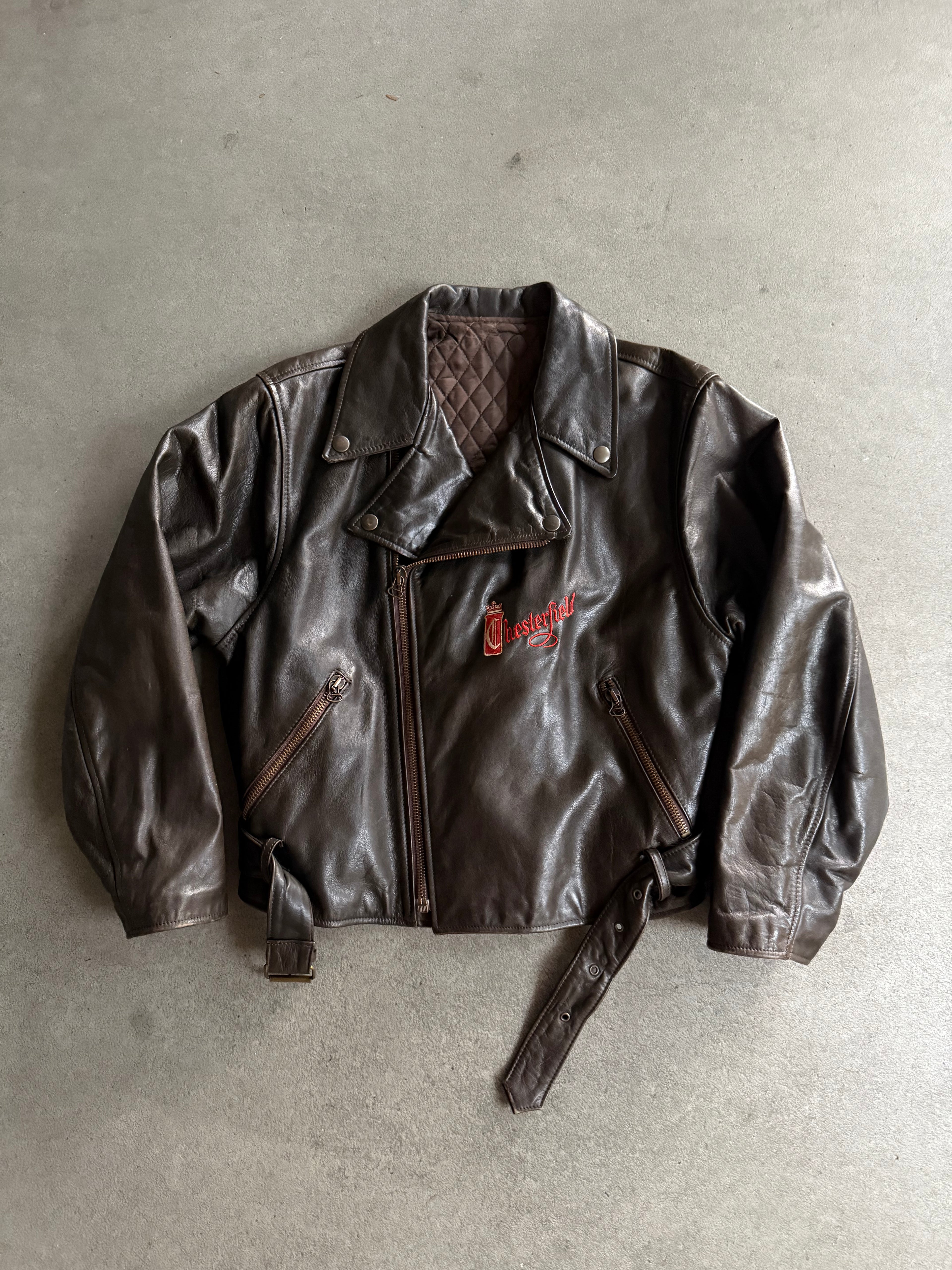 1990S VINTAGE CHESTERFIELD VINTAGE LEATHER JACKET (L)
