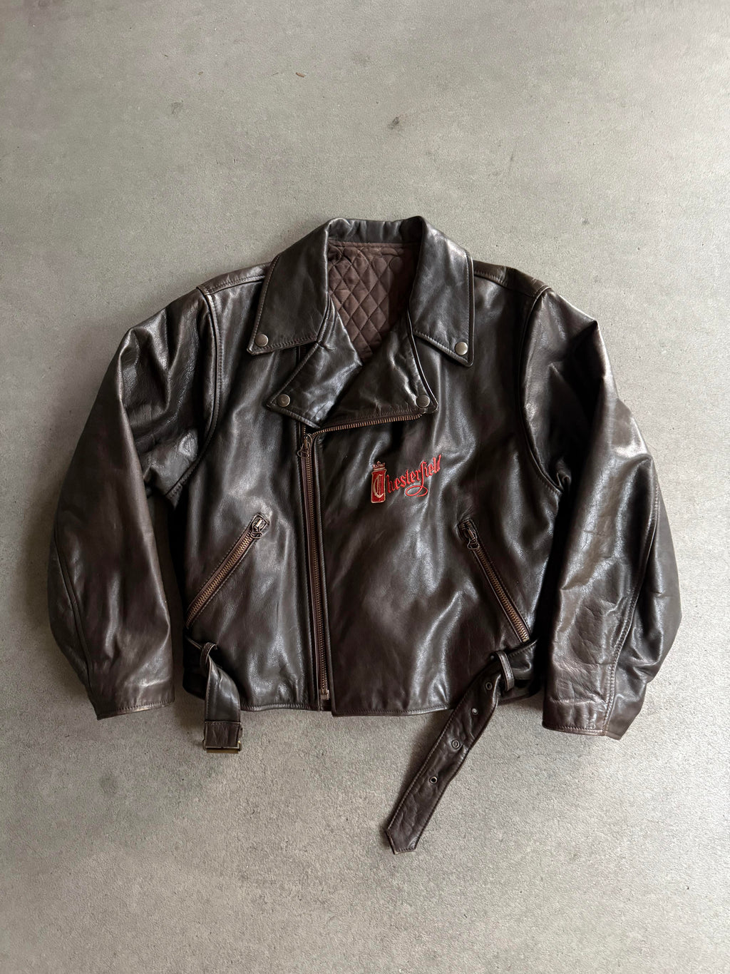 1990S VINTAGE CHESTERFIELD VINTAGE LEATHER JACKET (L)