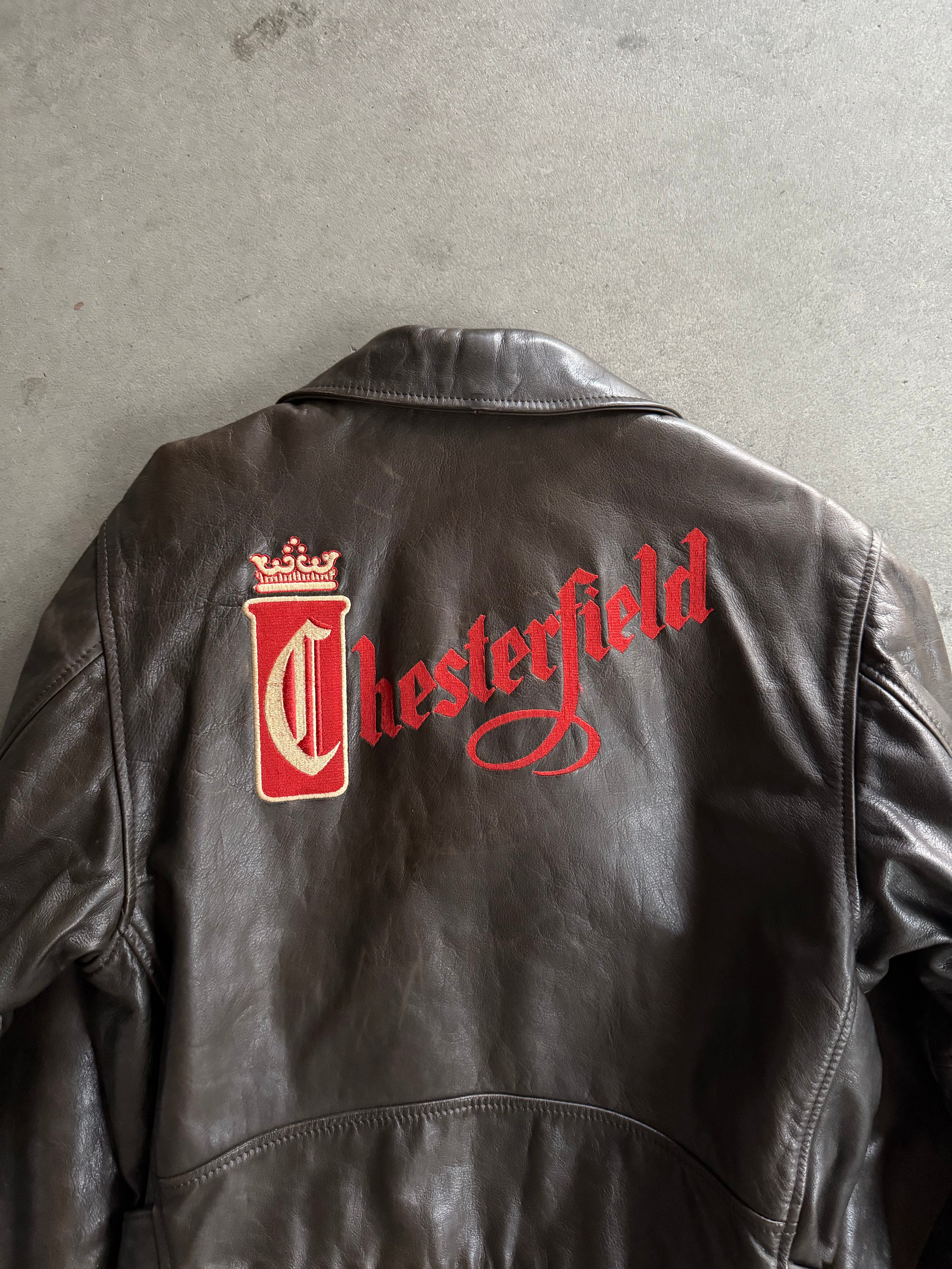 1990S VINTAGE CHESTERFIELD VINTAGE LEATHER JACKET (L)