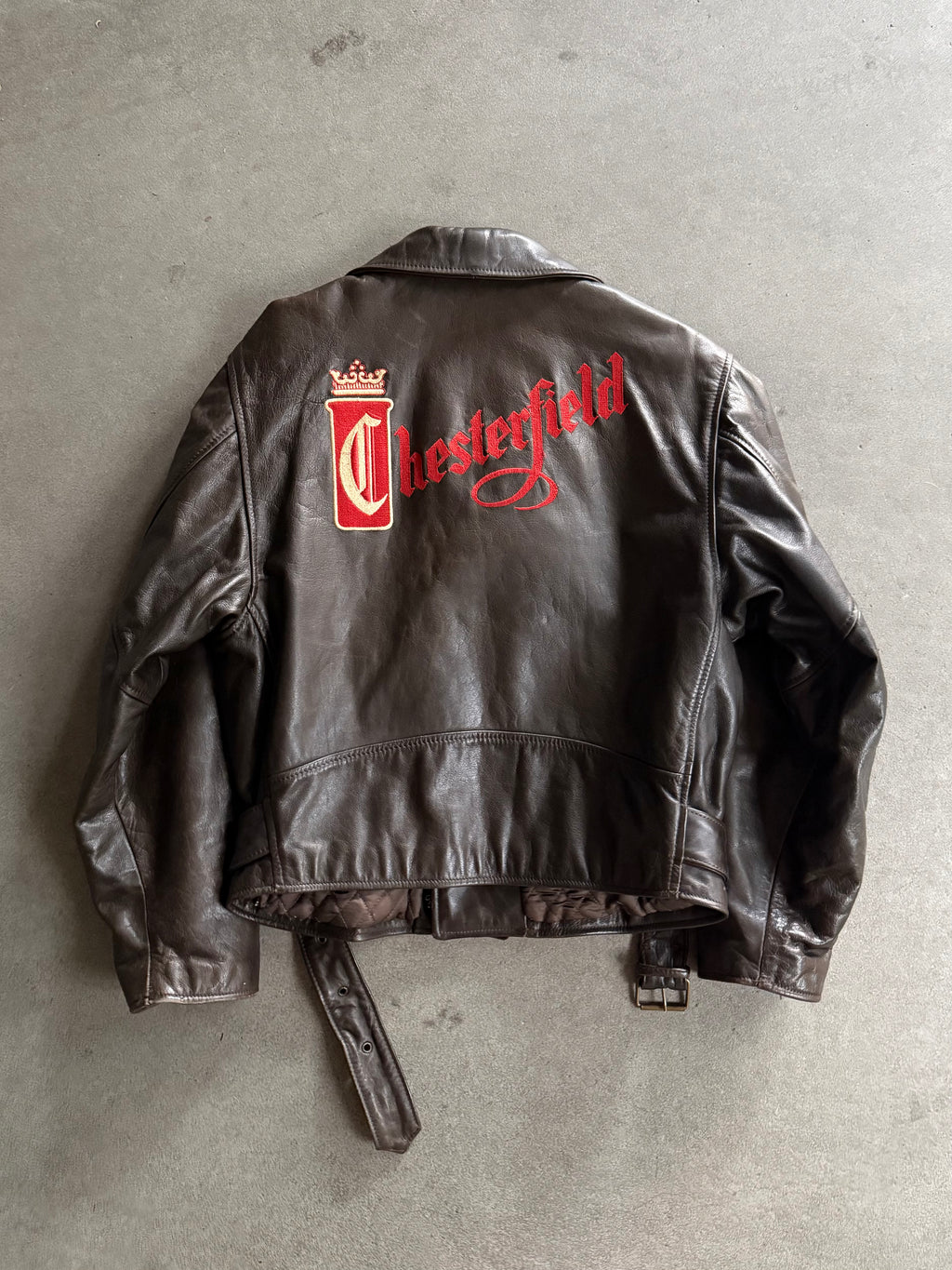 1990S VINTAGE CHESTERFIELD VINTAGE LEATHER JACKET (L)
