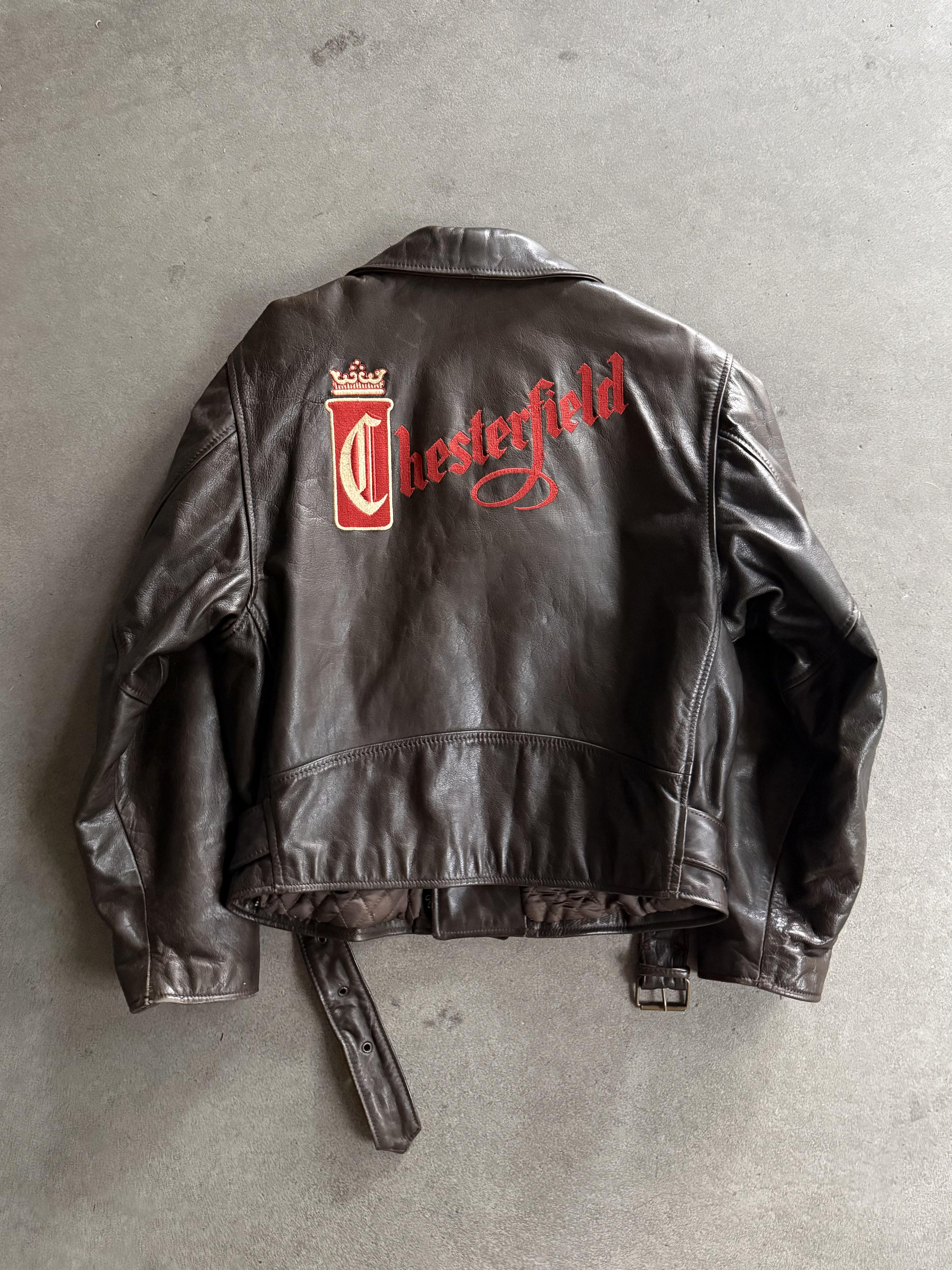 1990S VINTAGE CHESTERFIELD VINTAGE LEATHER JACKET (L)