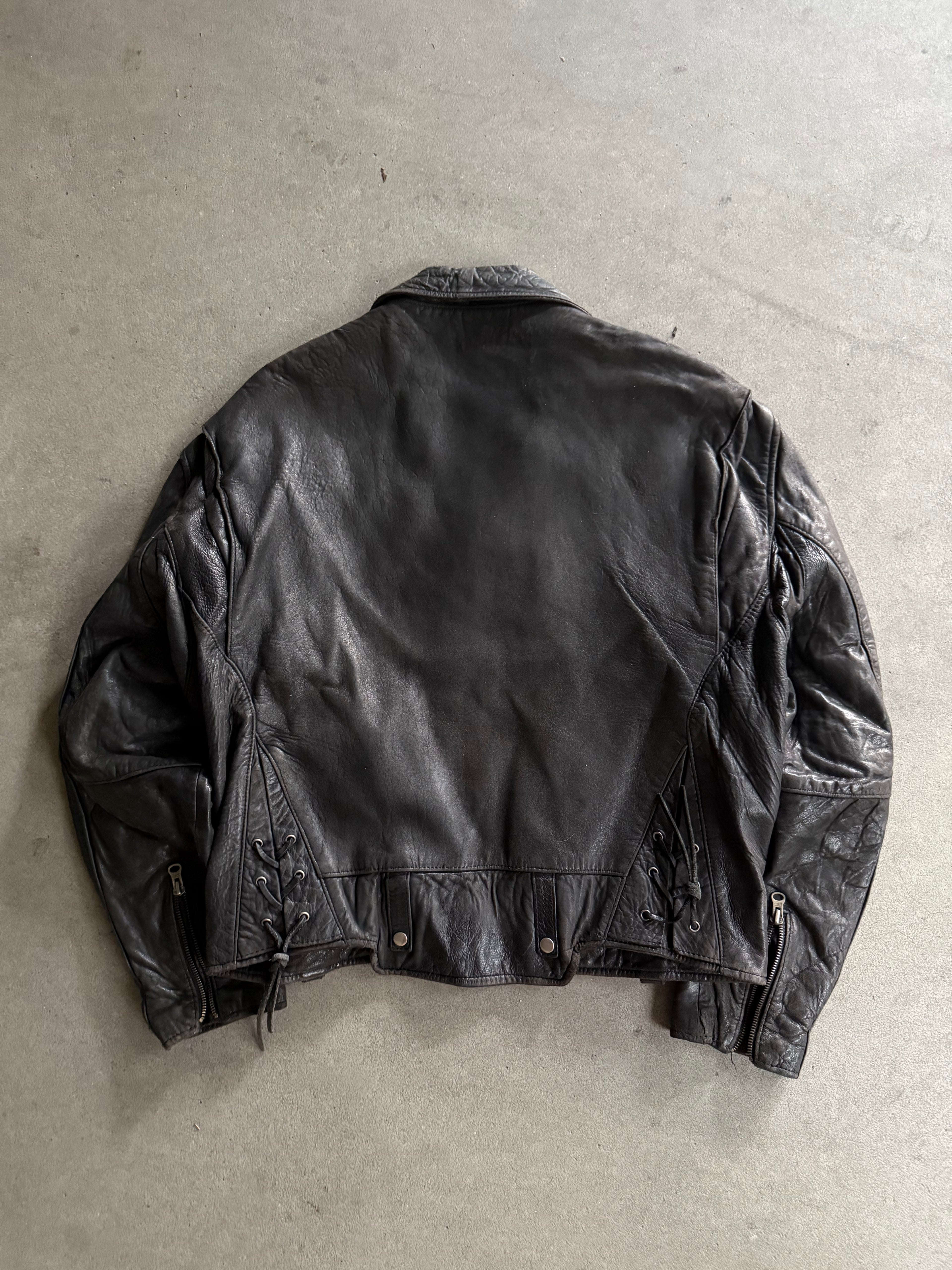 1990S AVIREX VINTAGE MOTORCYCLE LEATHER JACKET (M)