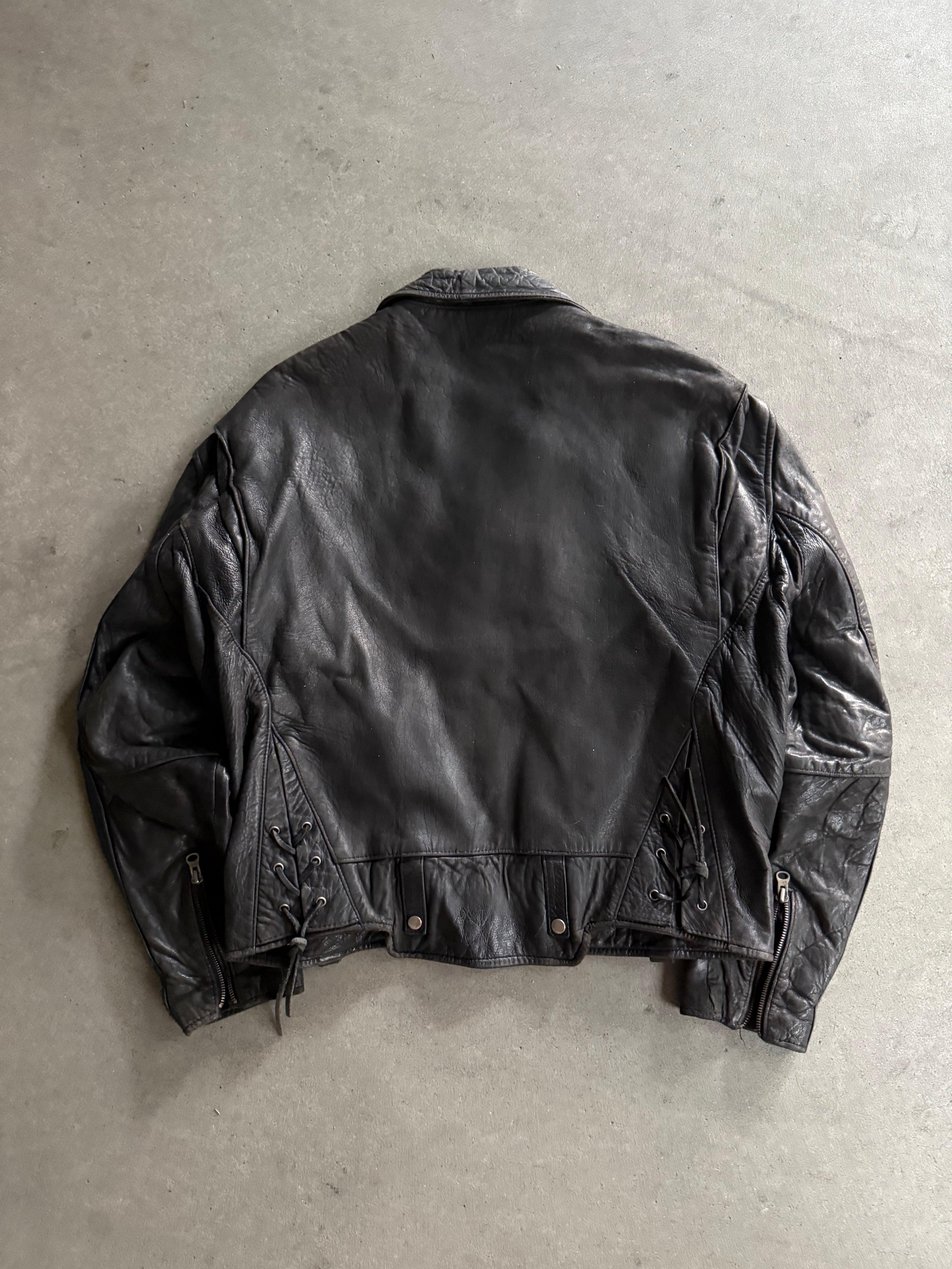 1990S AVIREX VINTAGE MOTORCYCLE LEATHER JACKET (M)
