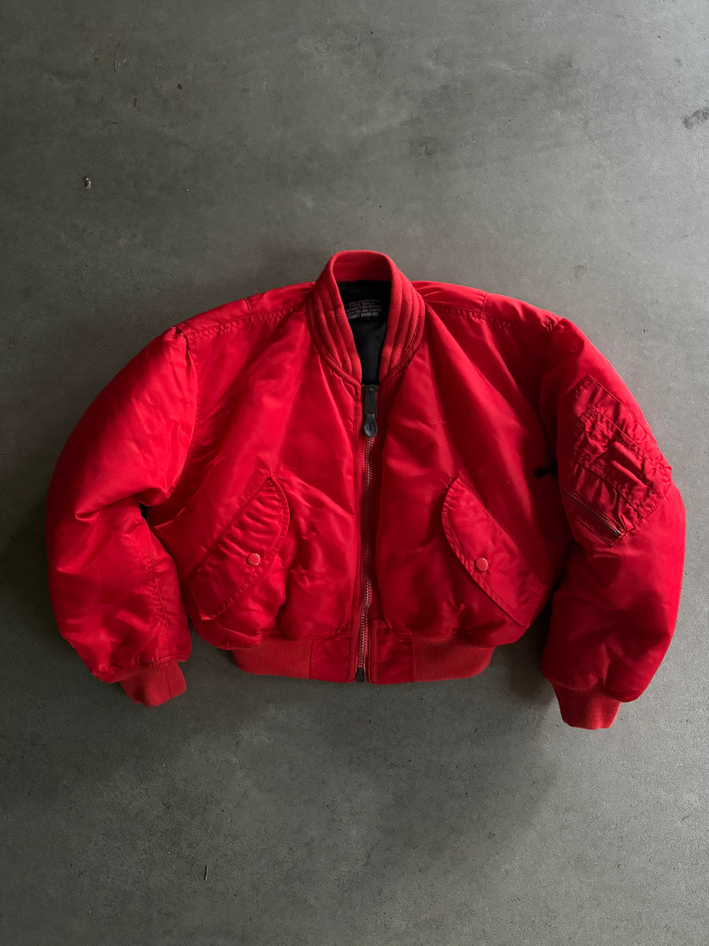 1990S SCHOTT MA-1 VINTAGE NYLON BOMBER JACKET 90s (S)