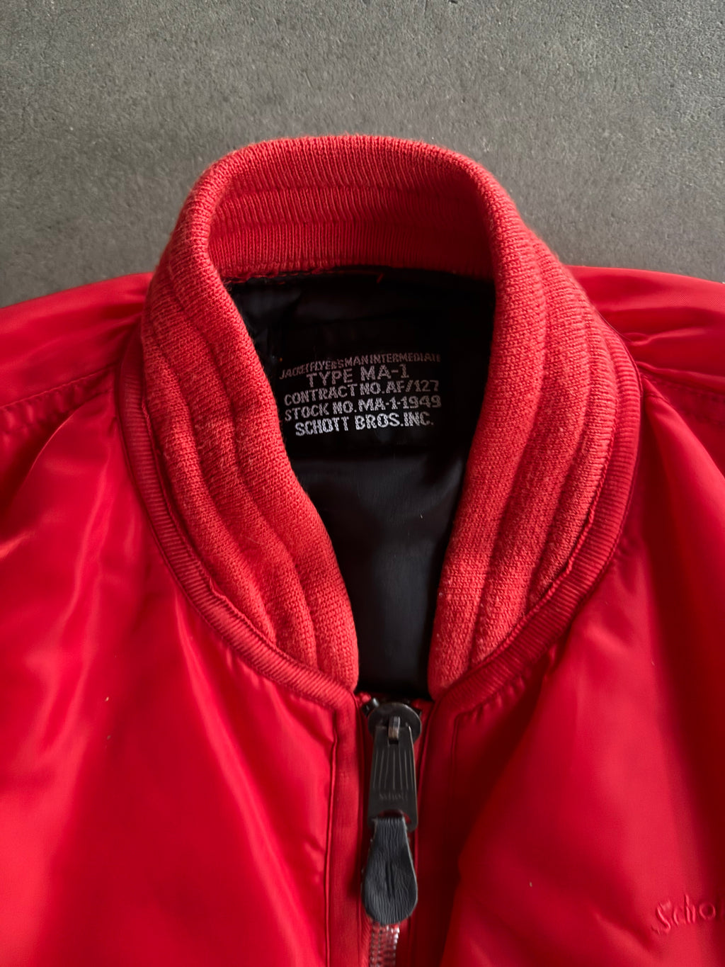1990S SCHOTT MA-1 VINTAGE NYLON BOMBER JACKET 90s (S)