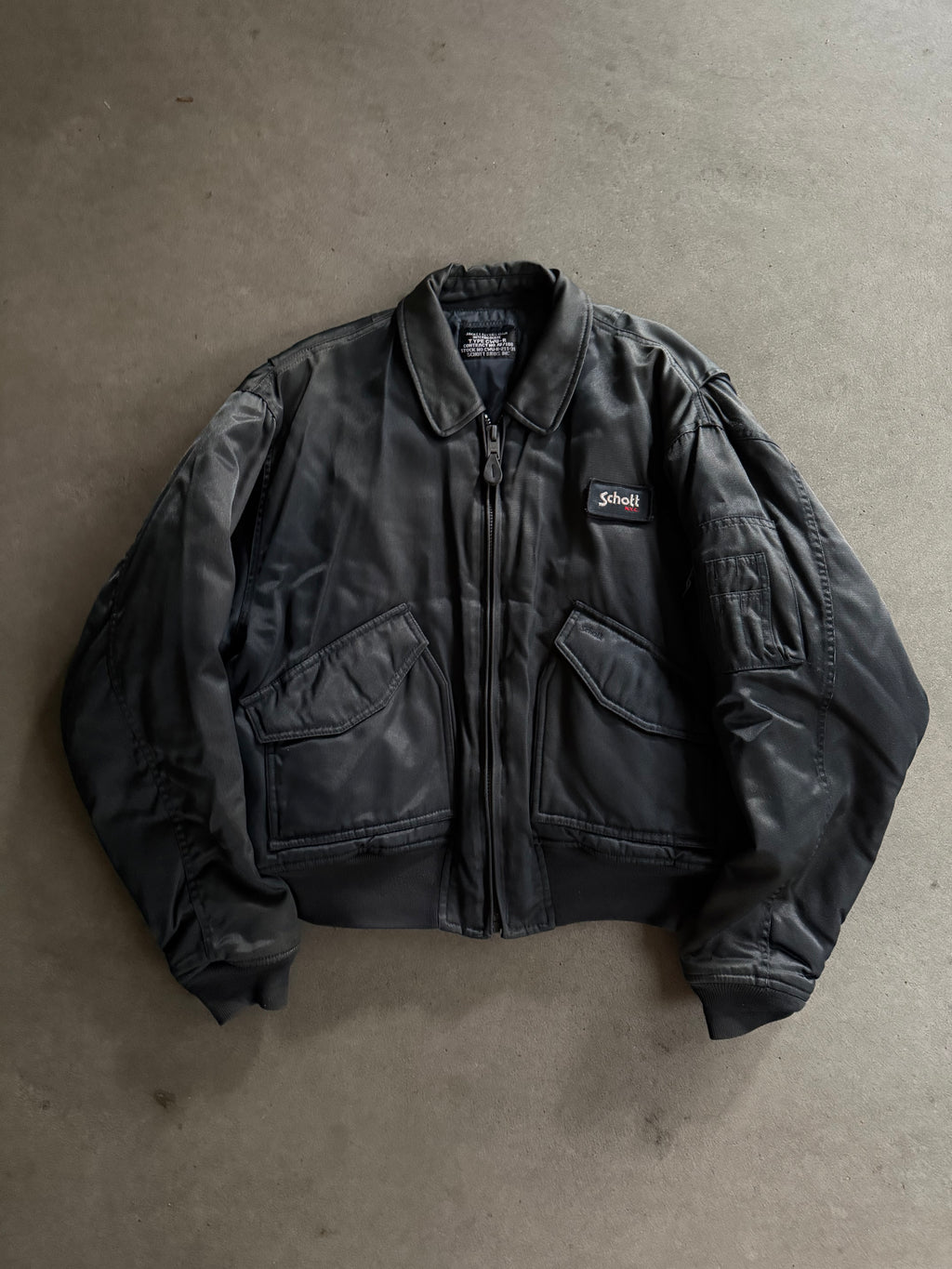 1990S SCHOTT CWU-R VINTAGE NYLON BOMBER VINTAGE JACKET (XL)