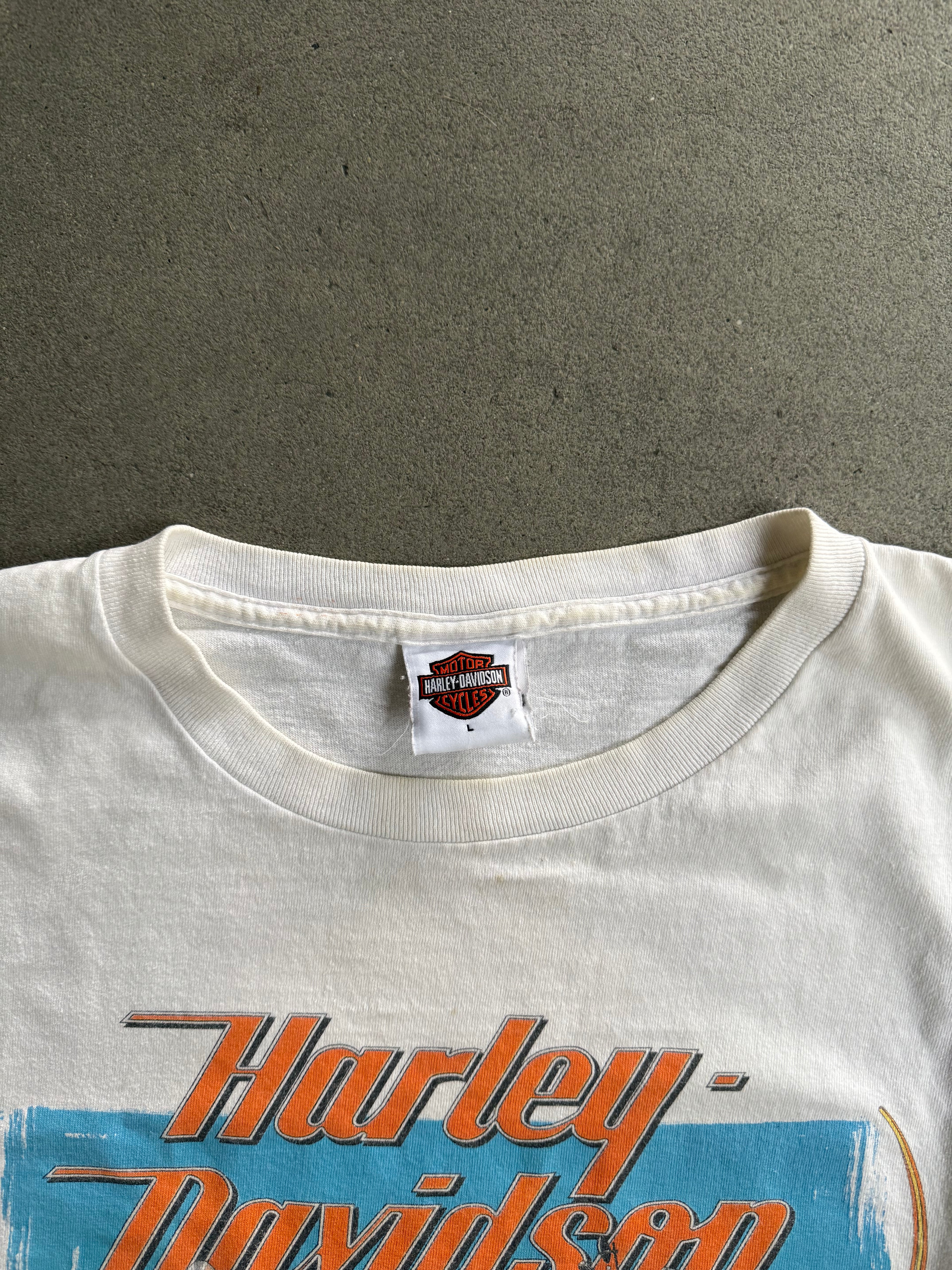 2000S HARLEY DAVIDSON UNITED EMIRATES CROPPED BOXY T-SHIRT (L)