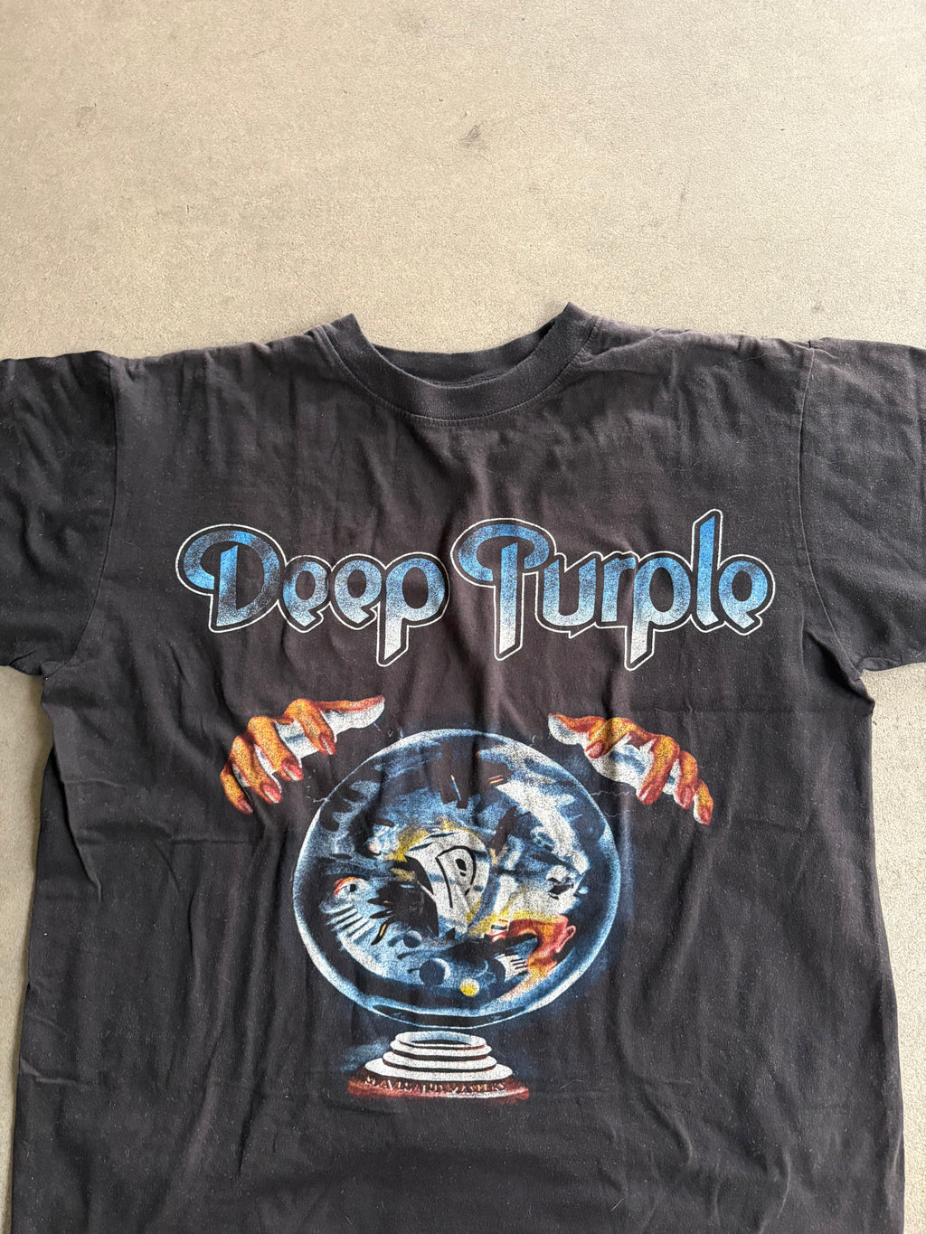 90S DEEP PURPLE SLAVES AND MASTERS PRINT T-SHIRT (XL)