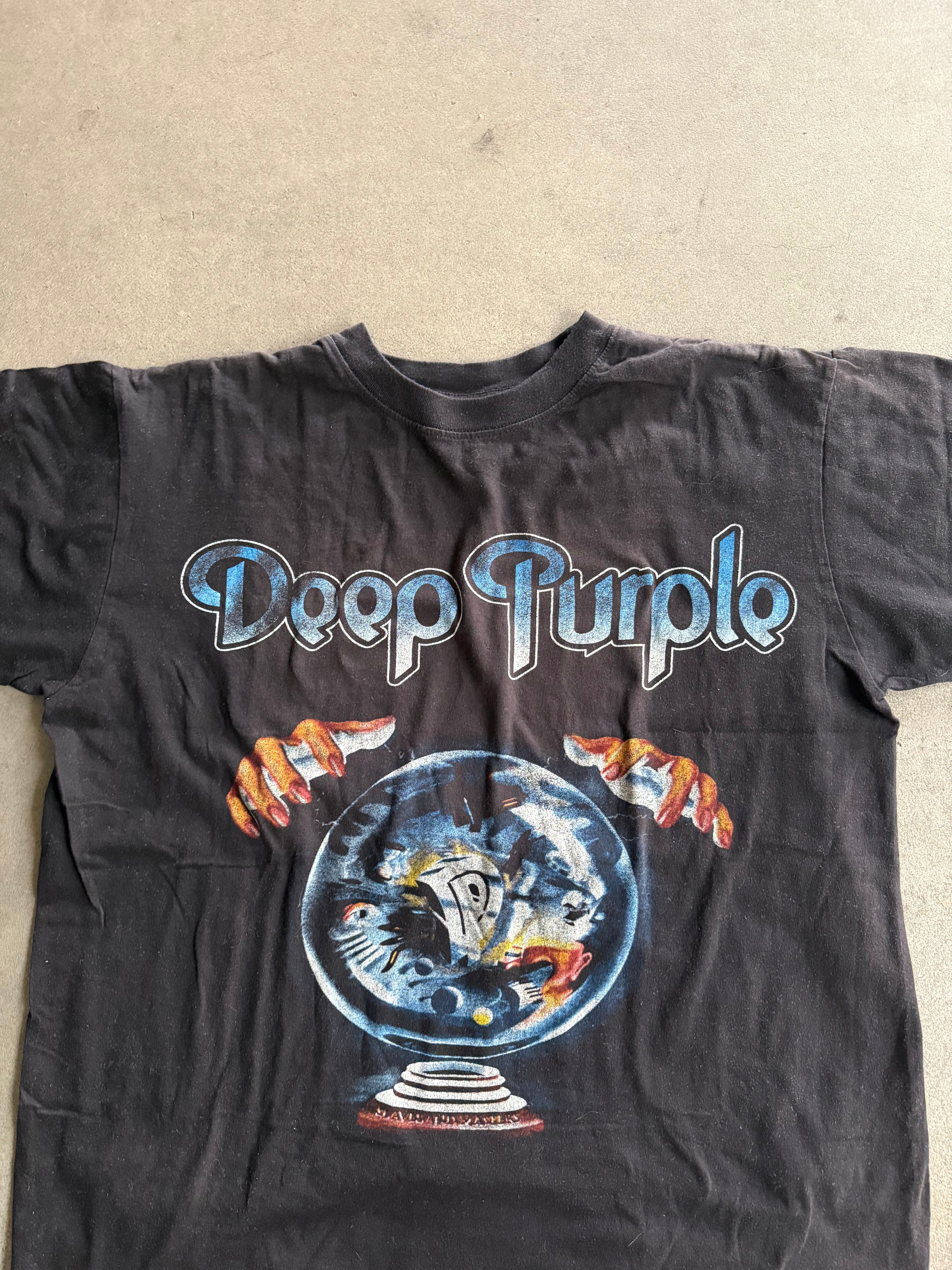 90S DEEP PURPLE SLAVES AND MASTERS PRINT T-SHIRT (XL)