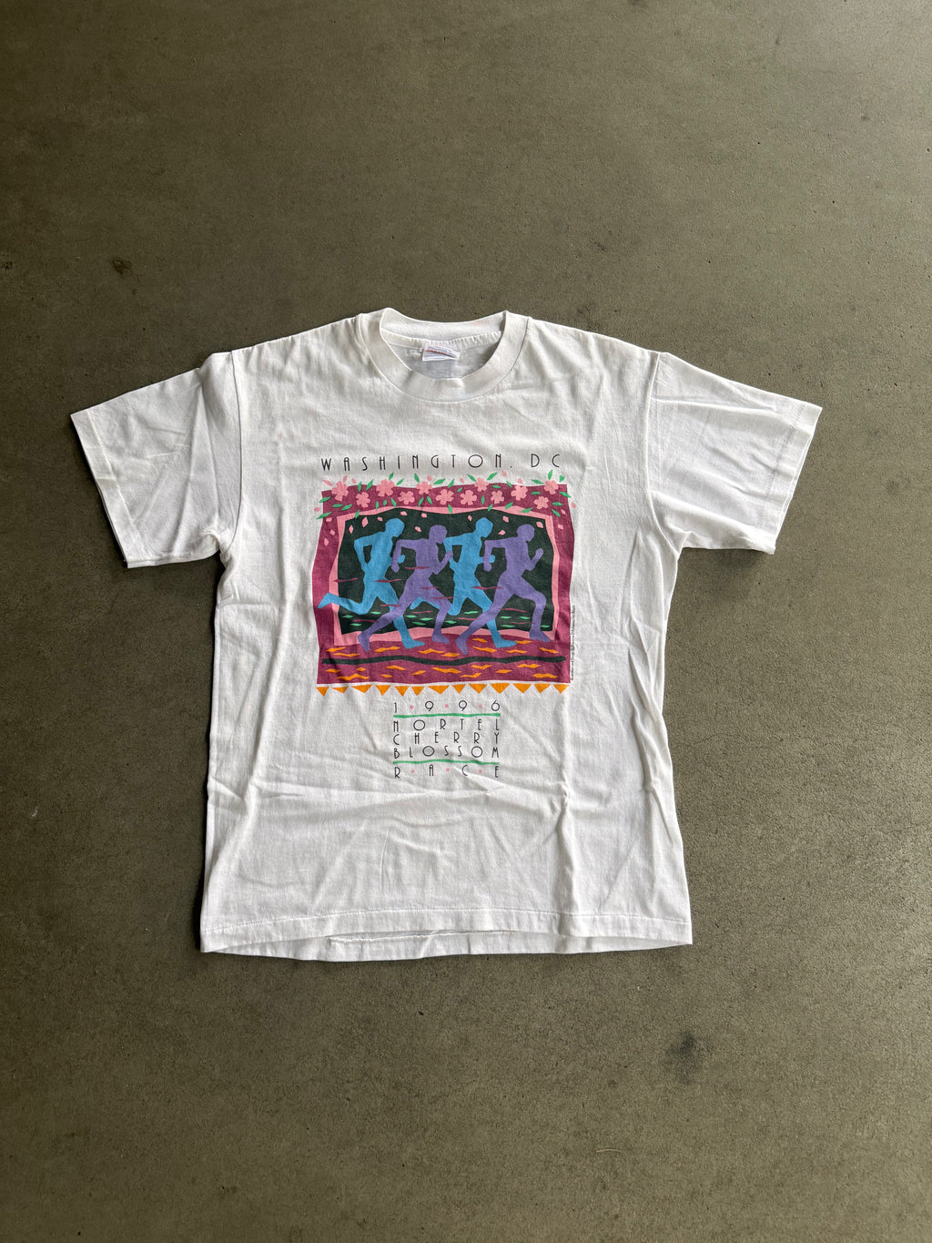 1996 WASHINGTON D.C. MARATON RACE, NORTEL CHERRY BLOSSOM SINGLE STICH T-SHIRT (L)