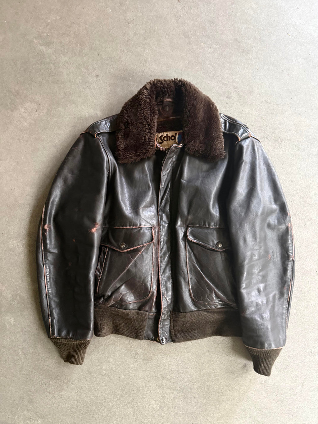 1970S SCHOTT 684SM LEATHER JACKET 70S FULL SET VINTAGE LEATHER JACKET (L)