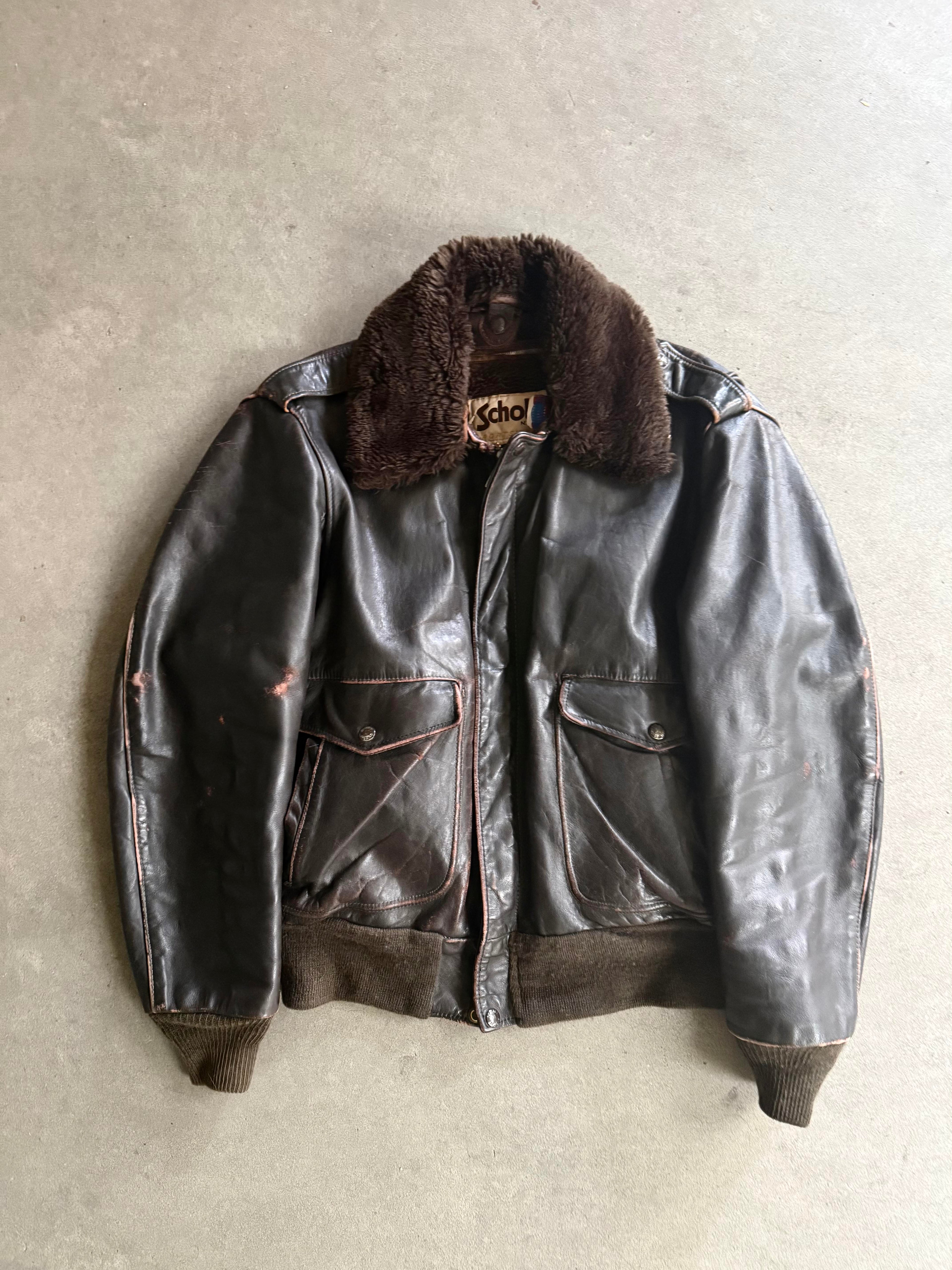 1970S SCHOTT 684SM LEATHER JACKET 70S FULL SET VINTAGE LEATHER JACKET (L)