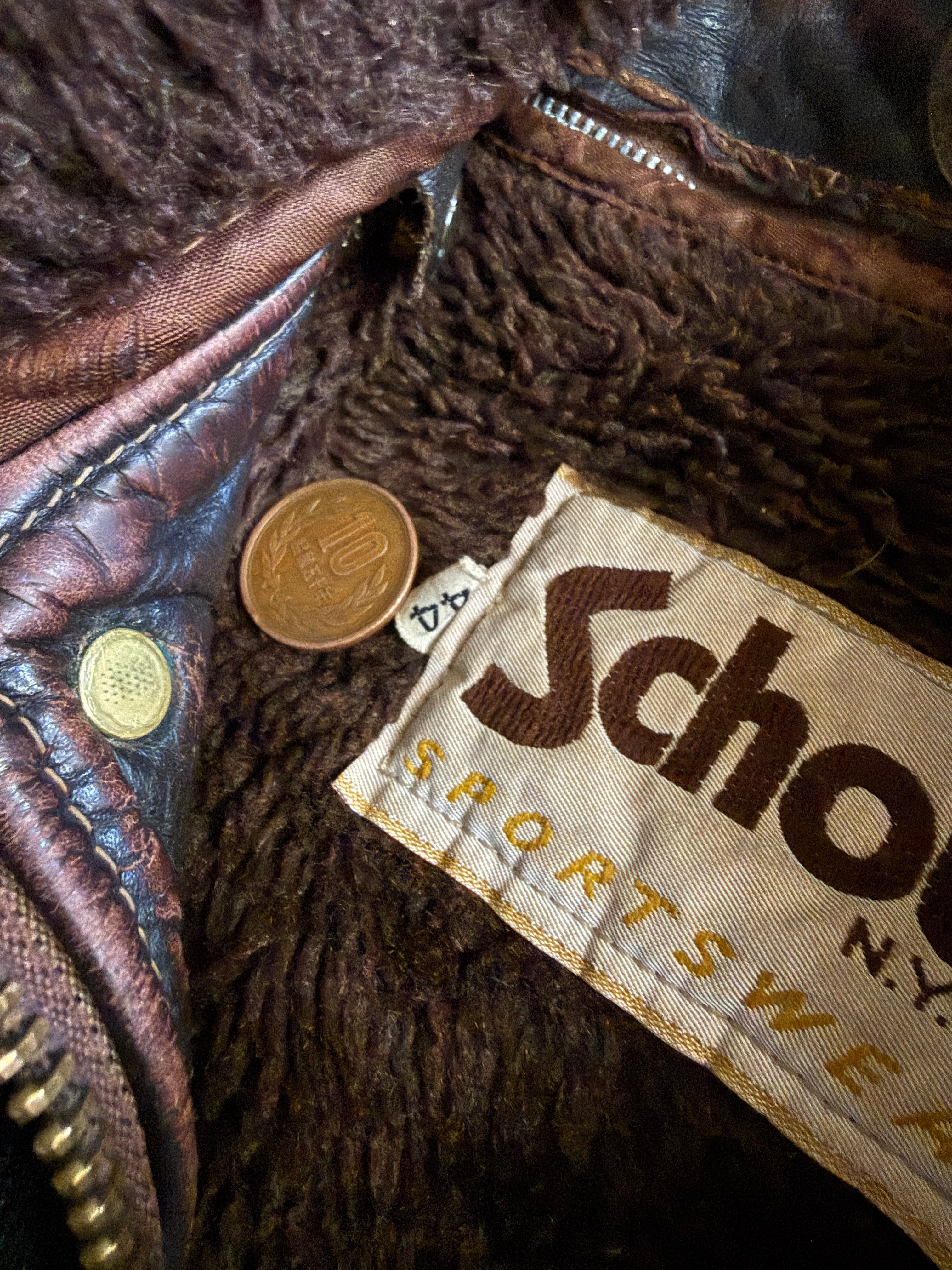 1970S SCHOTT 684SM LEATHER JACKET 70S FULL SET VINTAGE LEATHER JACKET (L)