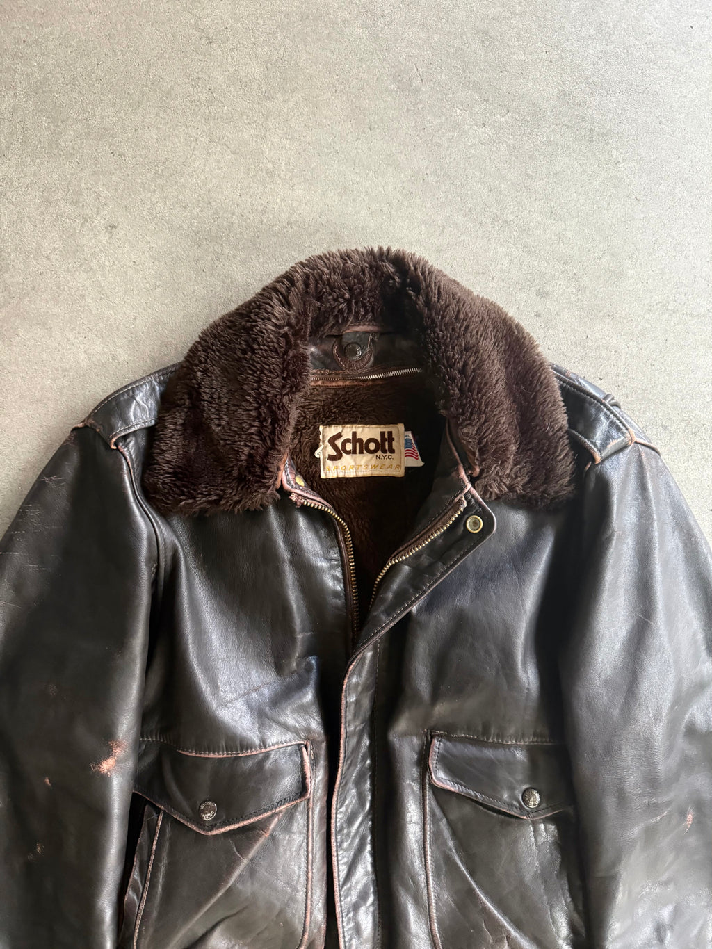 1970S SCHOTT 684SM LEATHER JACKET 70S FULL SET VINTAGE LEATHER JACKET (L)