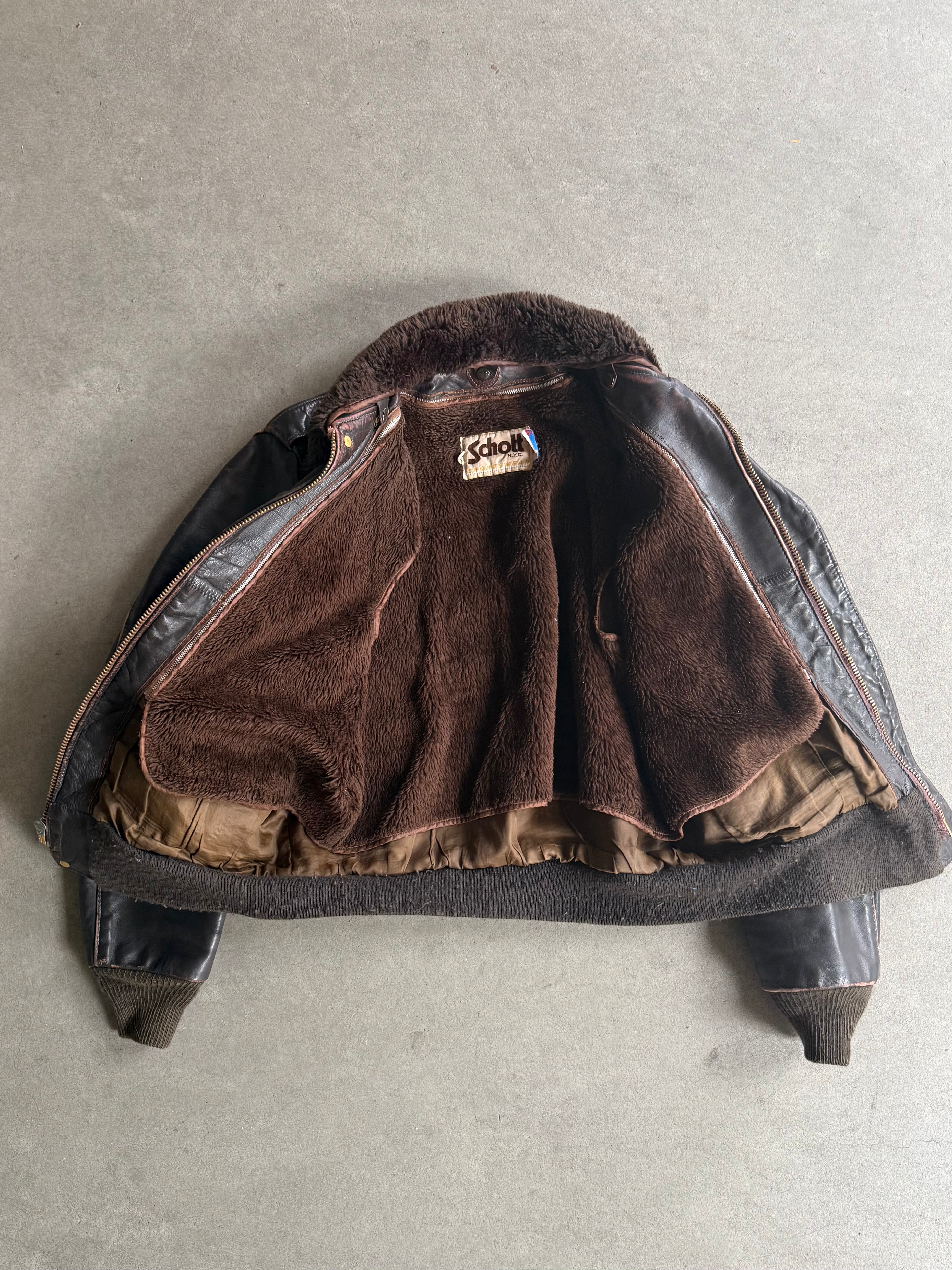 1970S SCHOTT 684SM LEATHER JACKET 70S FULL SET VINTAGE LEATHER JACKET (L)