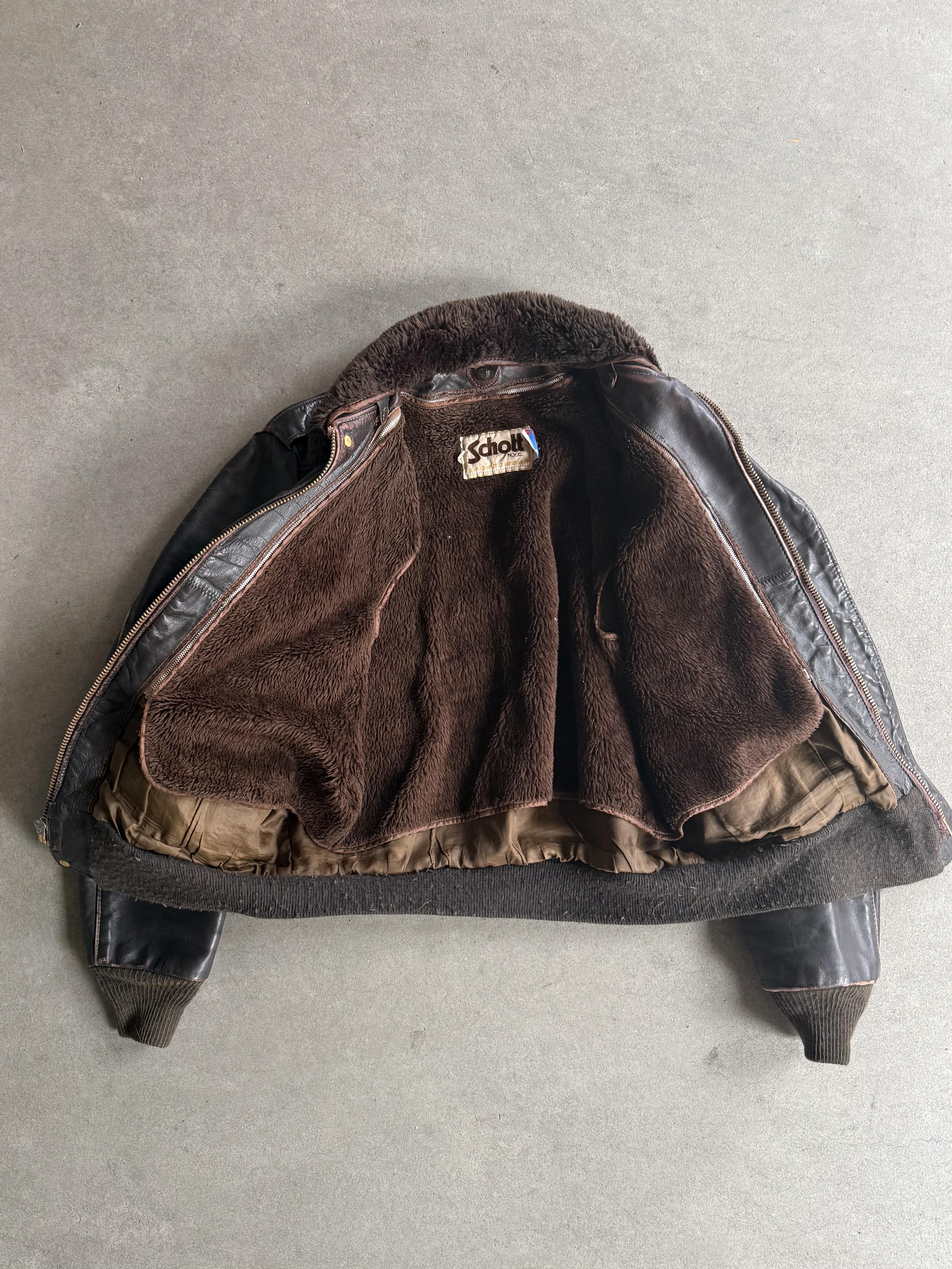 1970S SCHOTT 684SM LEATHER JACKET 70S FULL SET VINTAGE LEATHER JACKET (L)