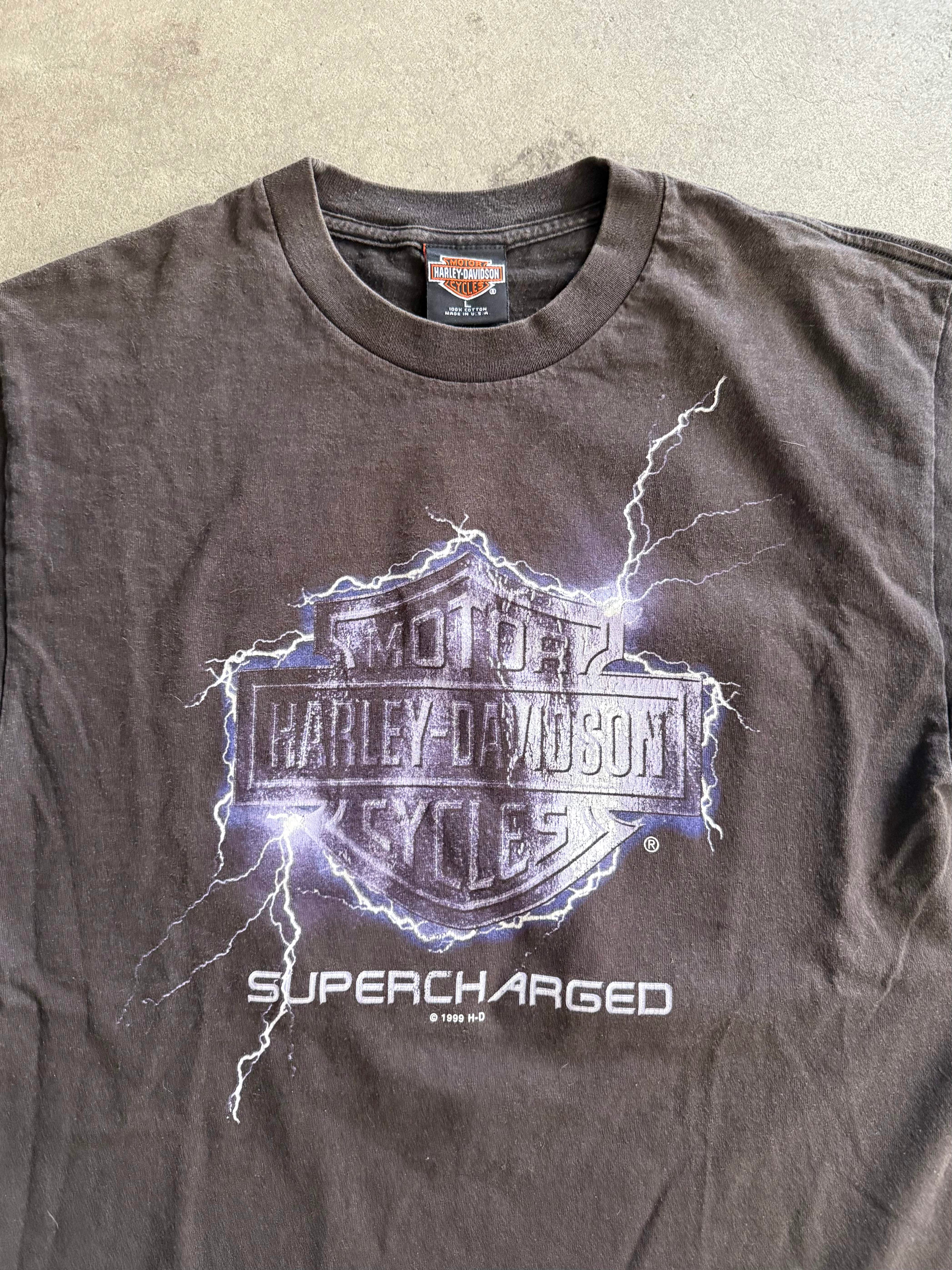1999 HARLEY DAVIDSON LIGHTING LOGO MONTPELLIER T-SHIRT (L)