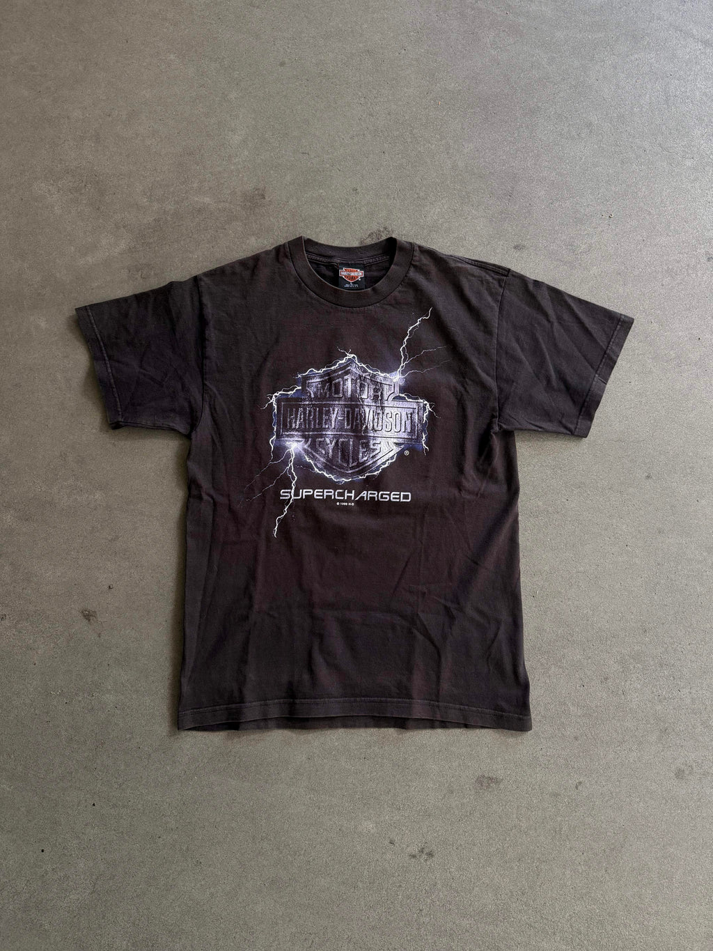 1999 HARLEY DAVIDSON LIGHTING LOGO MONTPELLIER T-SHIRT (L)