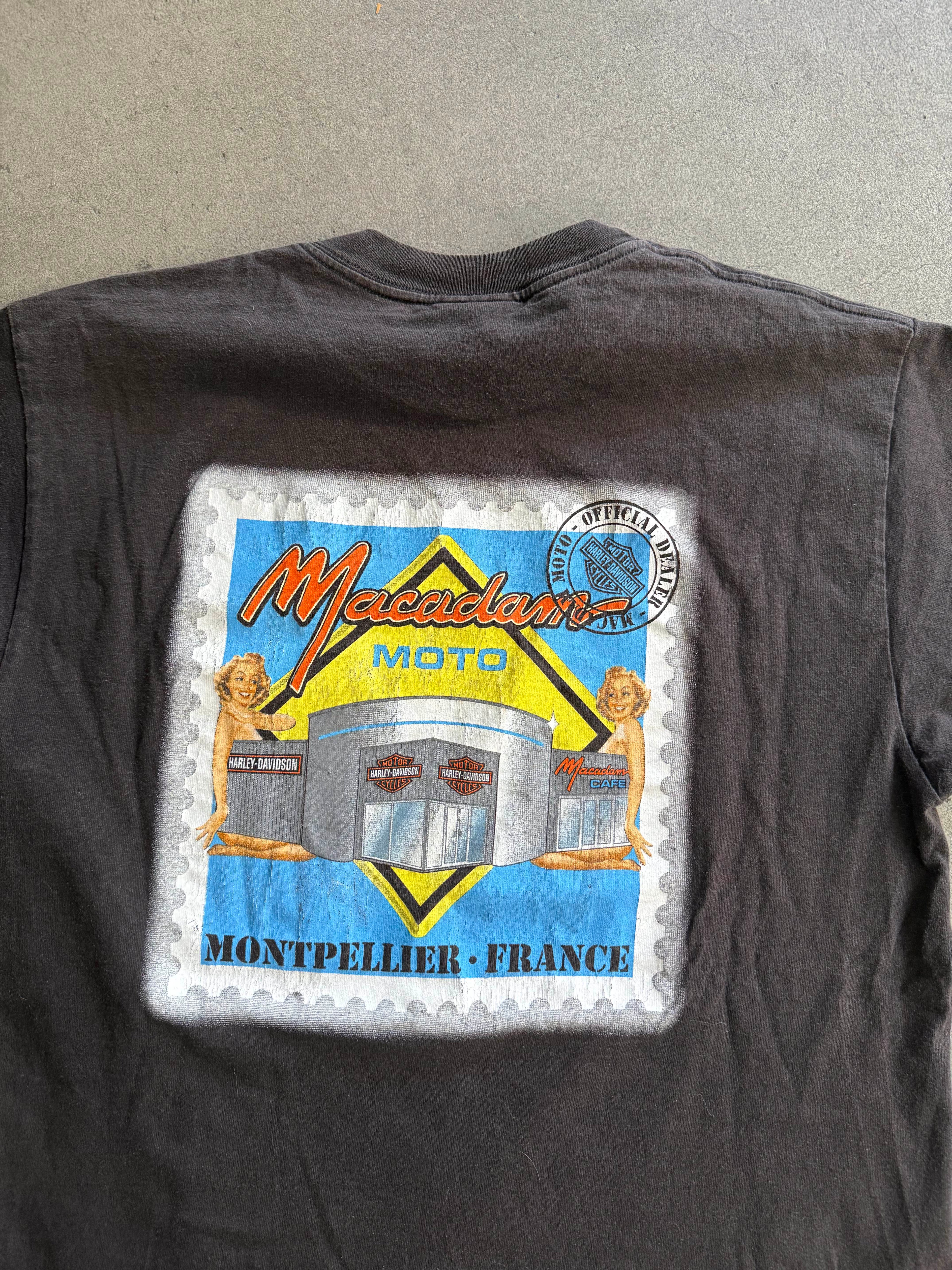 1999 HARLEY DAVIDSON LIGHTING LOGO MONTPELLIER T-SHIRT (L)