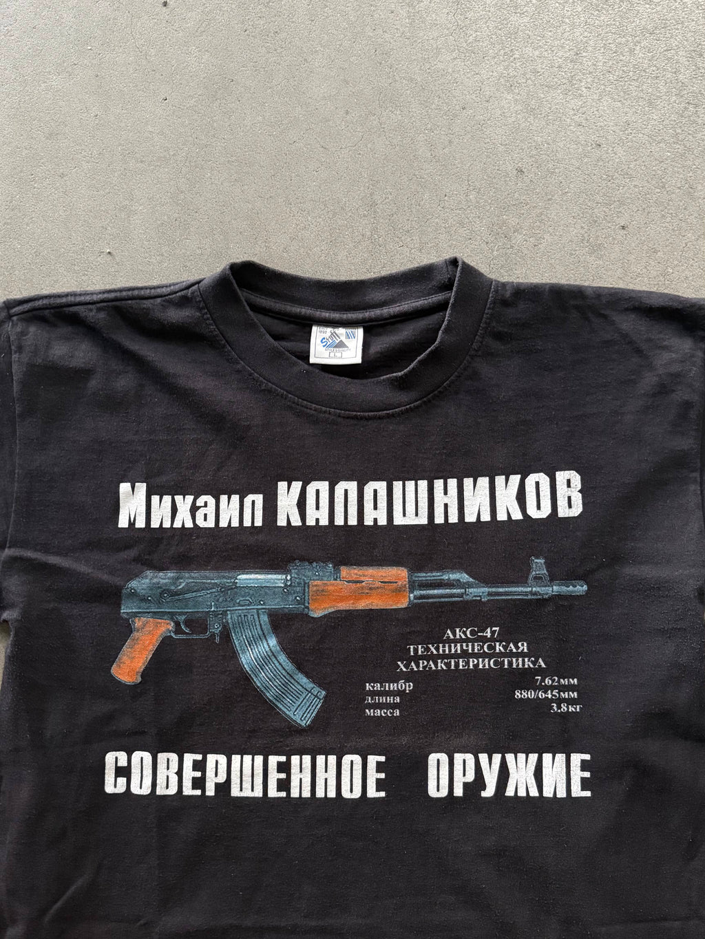 2000S AK-47 KALASHNIKOV PRINT VINTAGE T-SHIRT (L)