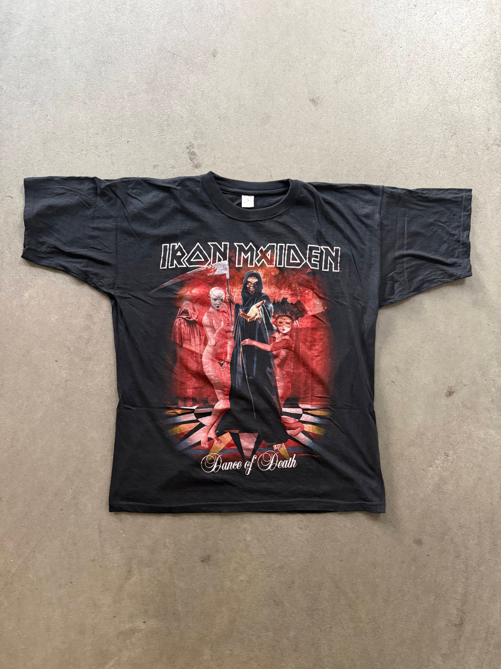 2003 IRON MAIDEN BAND "DANCE OF DEATH" TOUR MERCH PRINT T-SHIRT (XL)