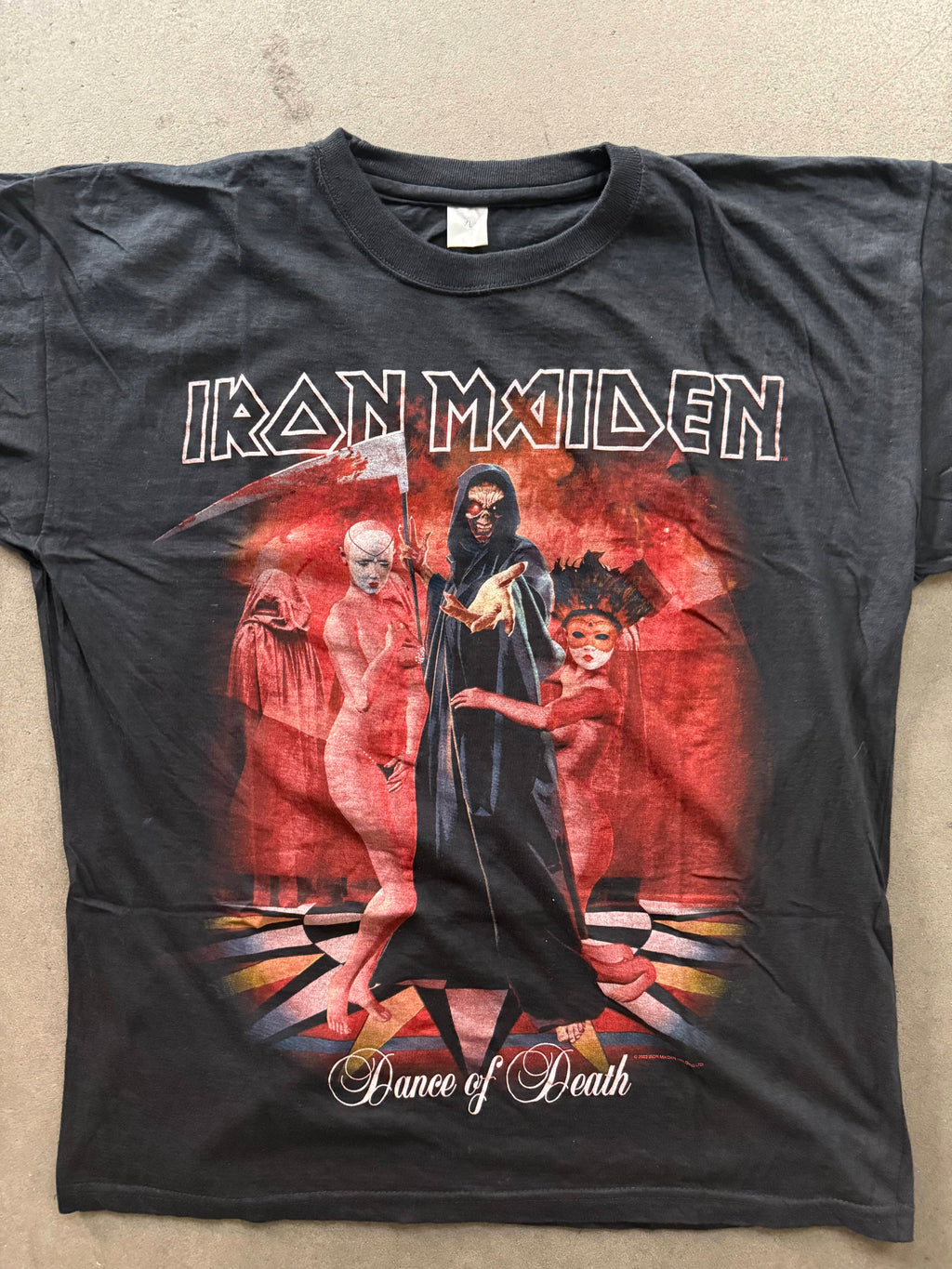 2003 IRON MAIDEN BAND "DANCE OF DEATH" TOUR MERCH PRINT T-SHIRT (XL)