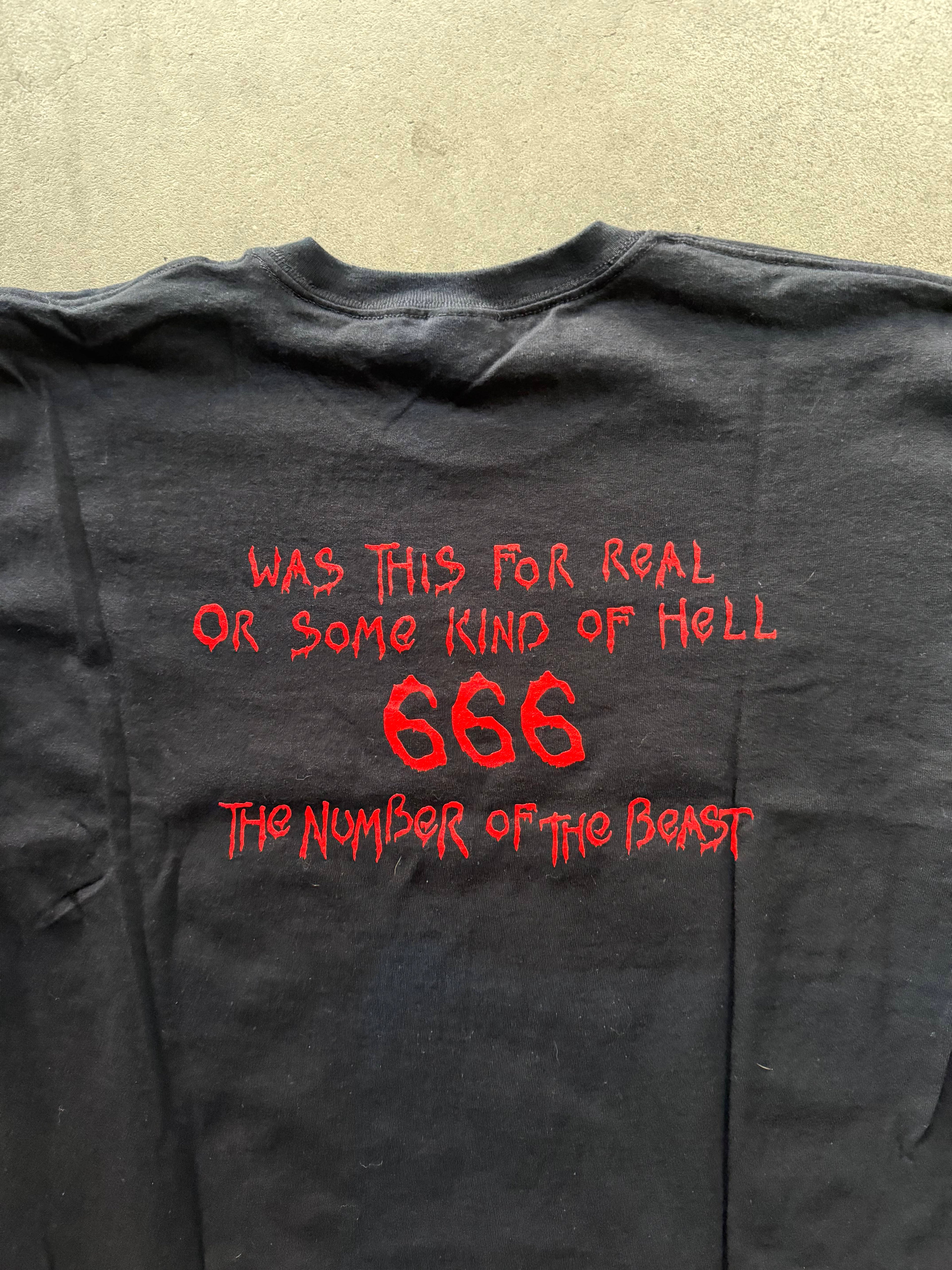 2000S IRON MAIDEN BAND "THE NUMBER OF THE BEAST" TOUR MERCH PRINT T-SHIRT (L)