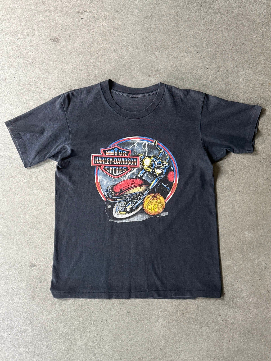 1997 HARLEY DAVIDSON BIKER FEST SINGLE STITCH GRAPHIC T-SHIRT (L)