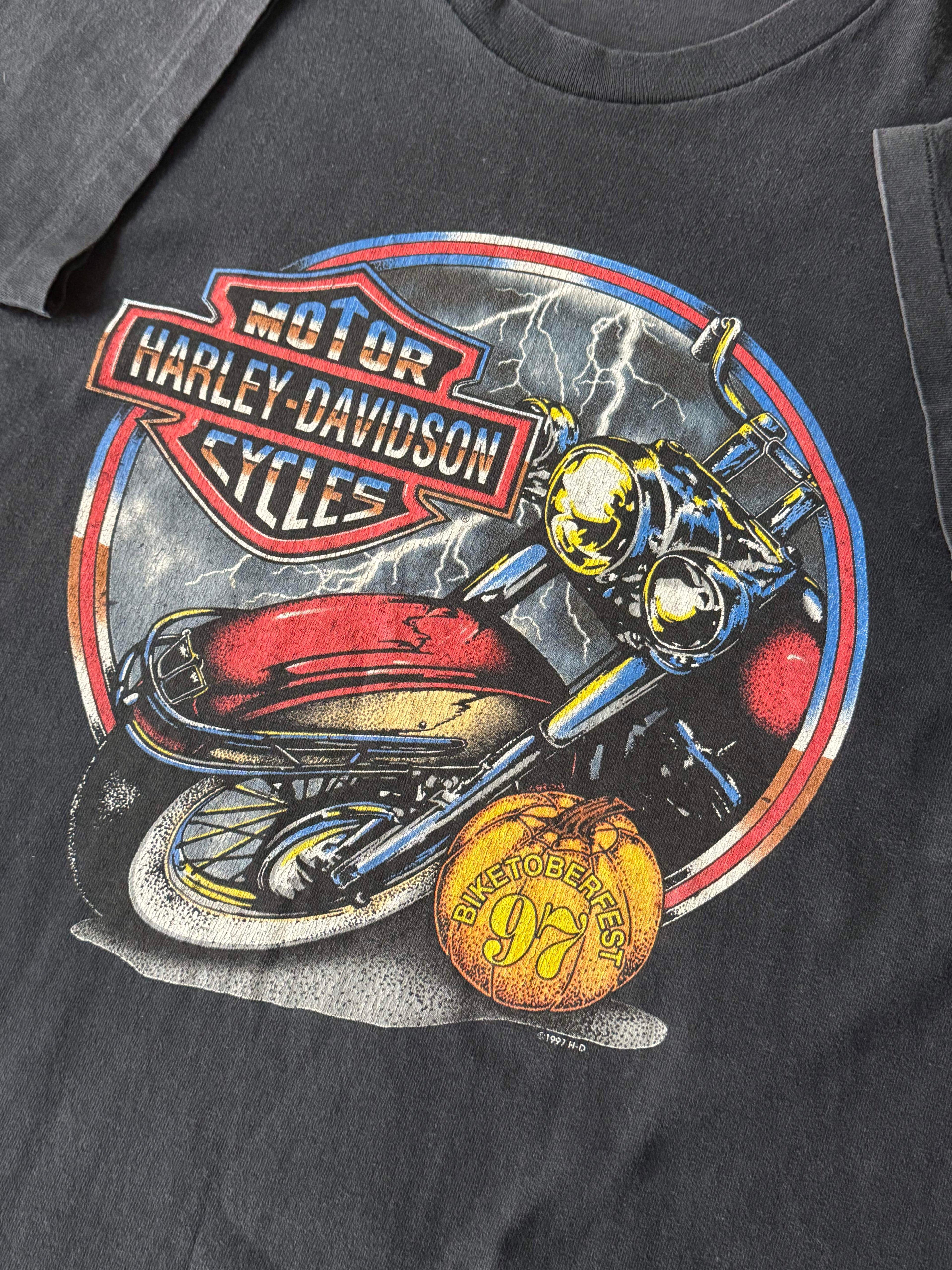 1997 HARLEY DAVIDSON BIKER FEST SINGLE STITCH GRAPHIC T-SHIRT (L)