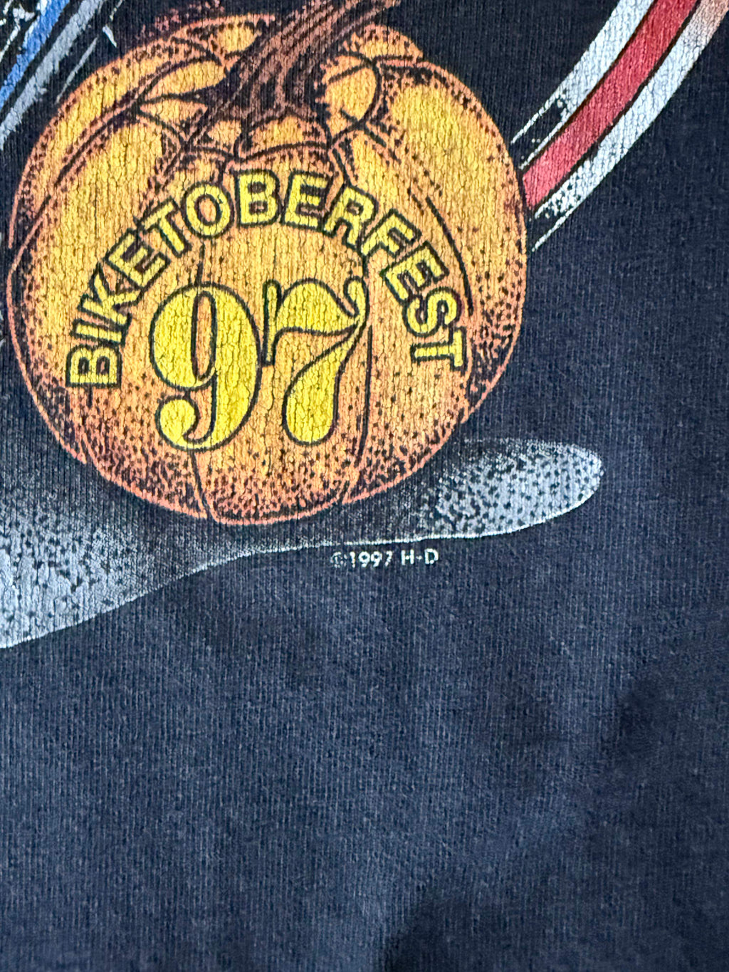 1997 HARLEY DAVIDSON BIKER FEST SINGLE STITCH GRAPHIC T-SHIRT (L)