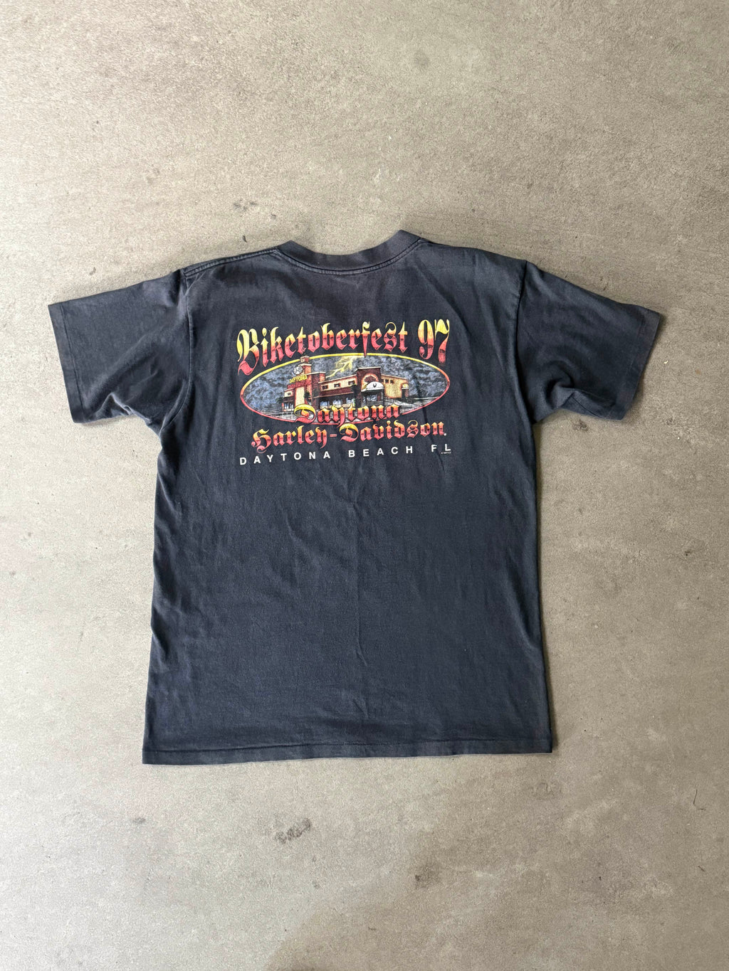 1997 HARLEY DAVIDSON BIKER FEST SINGLE STITCH GRAPHIC T-SHIRT (L)