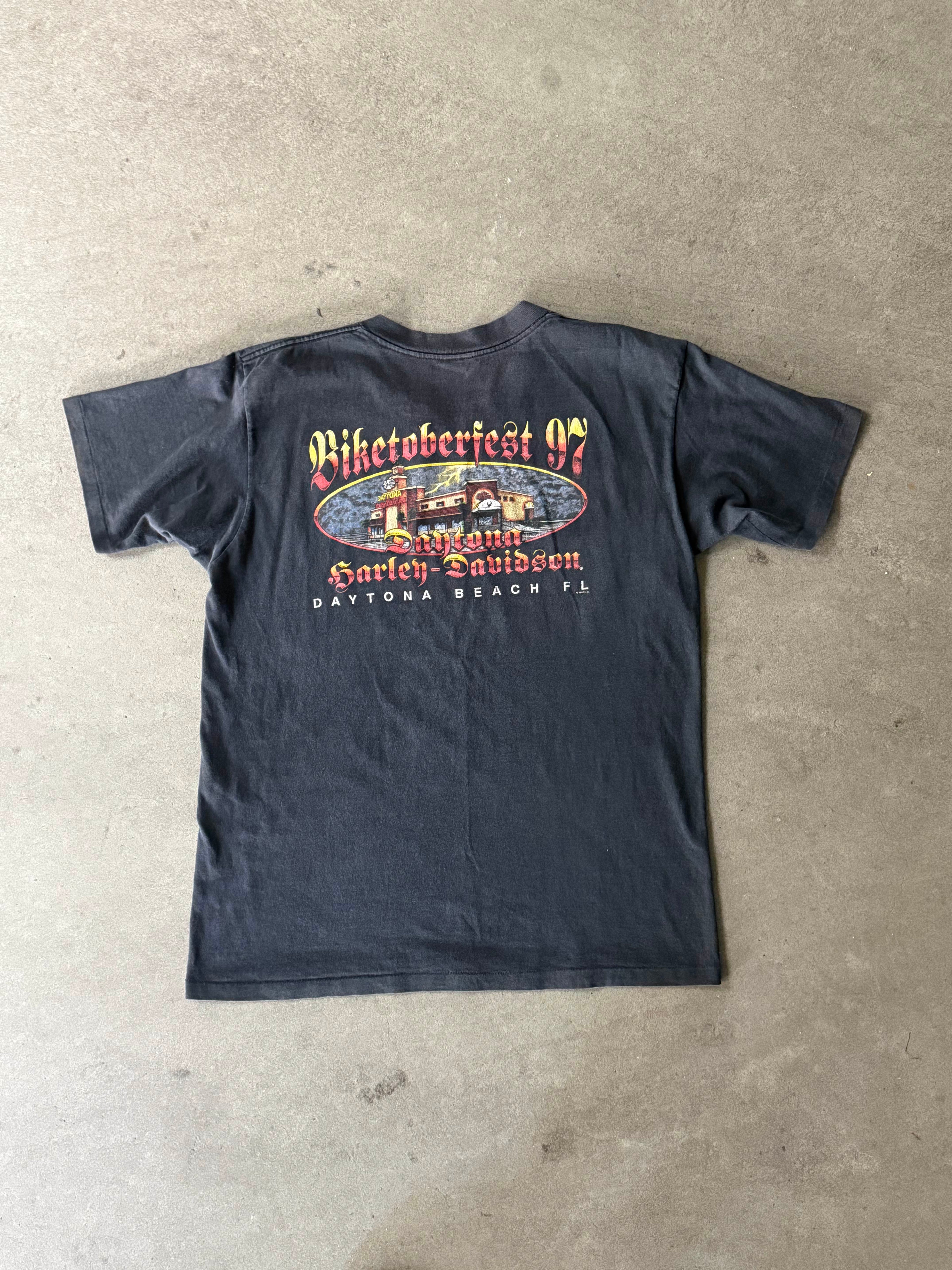 1997 HARLEY DAVIDSON BIKER FEST SINGLE STITCH GRAPHIC T-SHIRT (L)