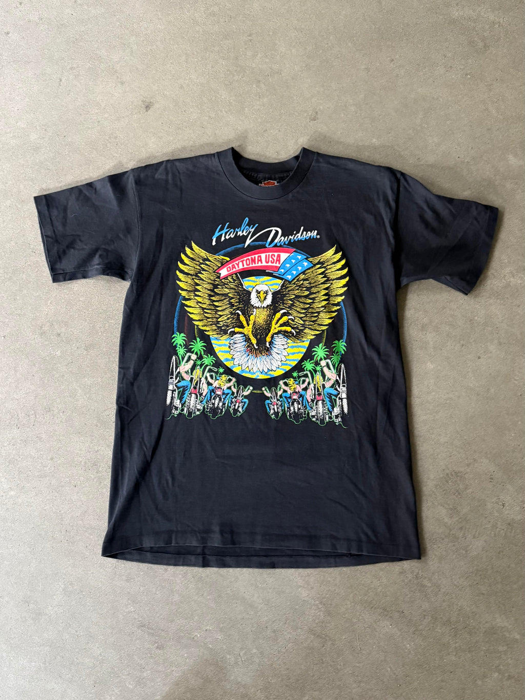 1994 HARLEY DAVIDSON DAYTONA, FLORIDA, BIKER MEET UP SINGLE STITCH GRAPHIC T-SHIRT (M)
