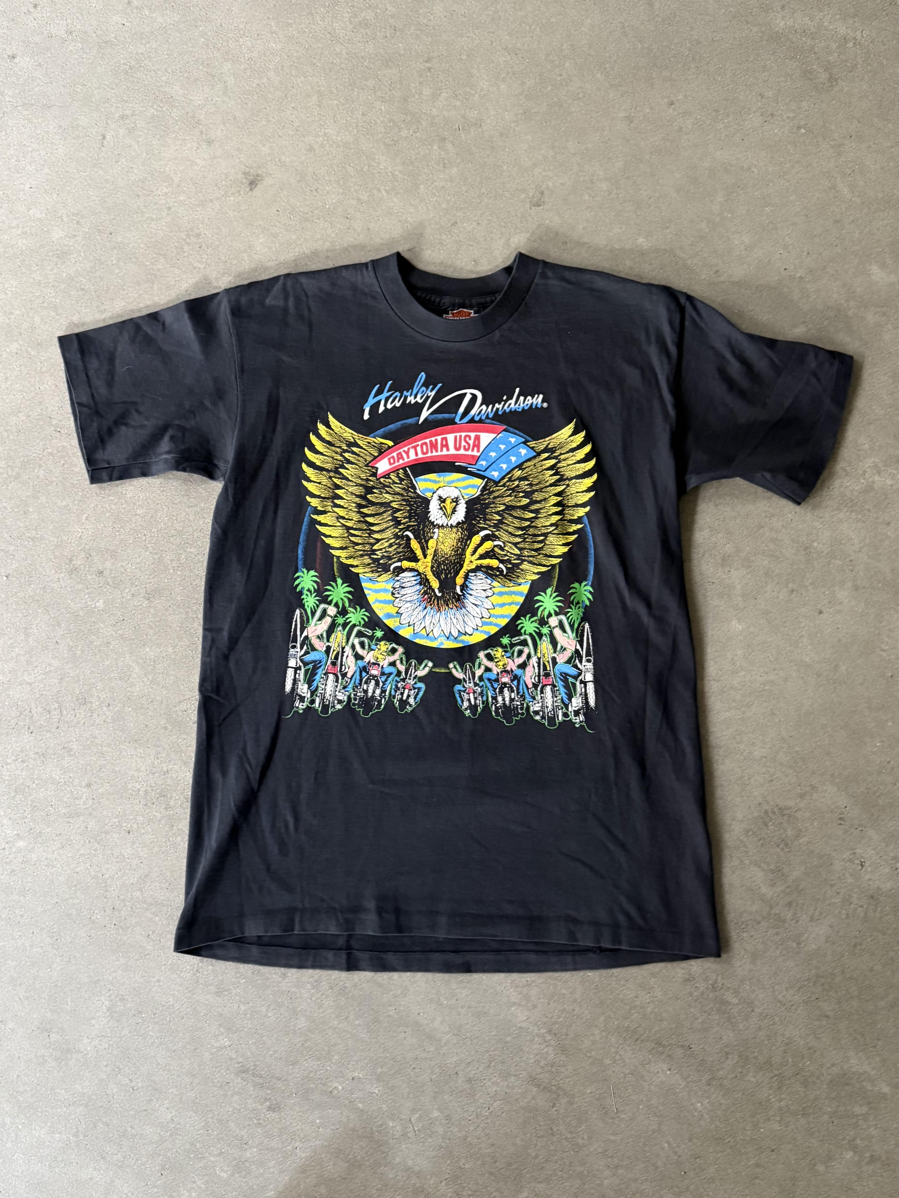 1994 HARLEY DAVIDSON DAYTONA, FLORIDA, BIKER MEET UP SINGLE STITCH GRAPHIC T-SHIRT (M)