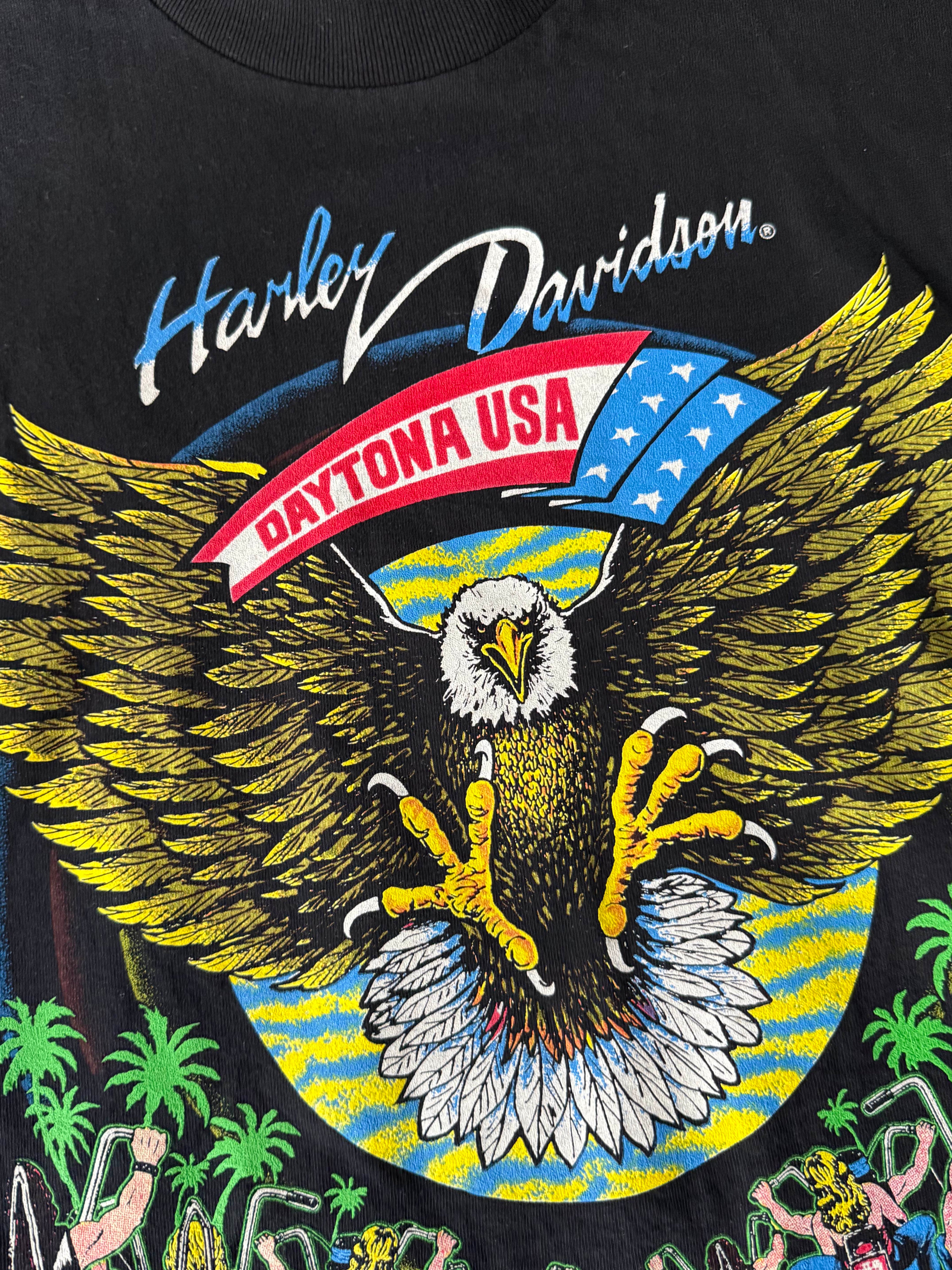 1994 HARLEY DAVIDSON DAYTONA, FLORIDA, BIKER MEET UP SINGLE STITCH GRAPHIC T-SHIRT (M)