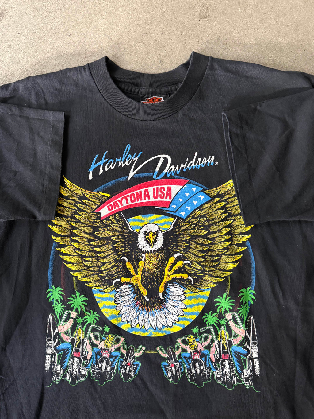 1994 HARLEY DAVIDSON DAYTONA, FLORIDA, BIKER MEET UP SINGLE STITCH GRAPHIC T-SHIRT (M)