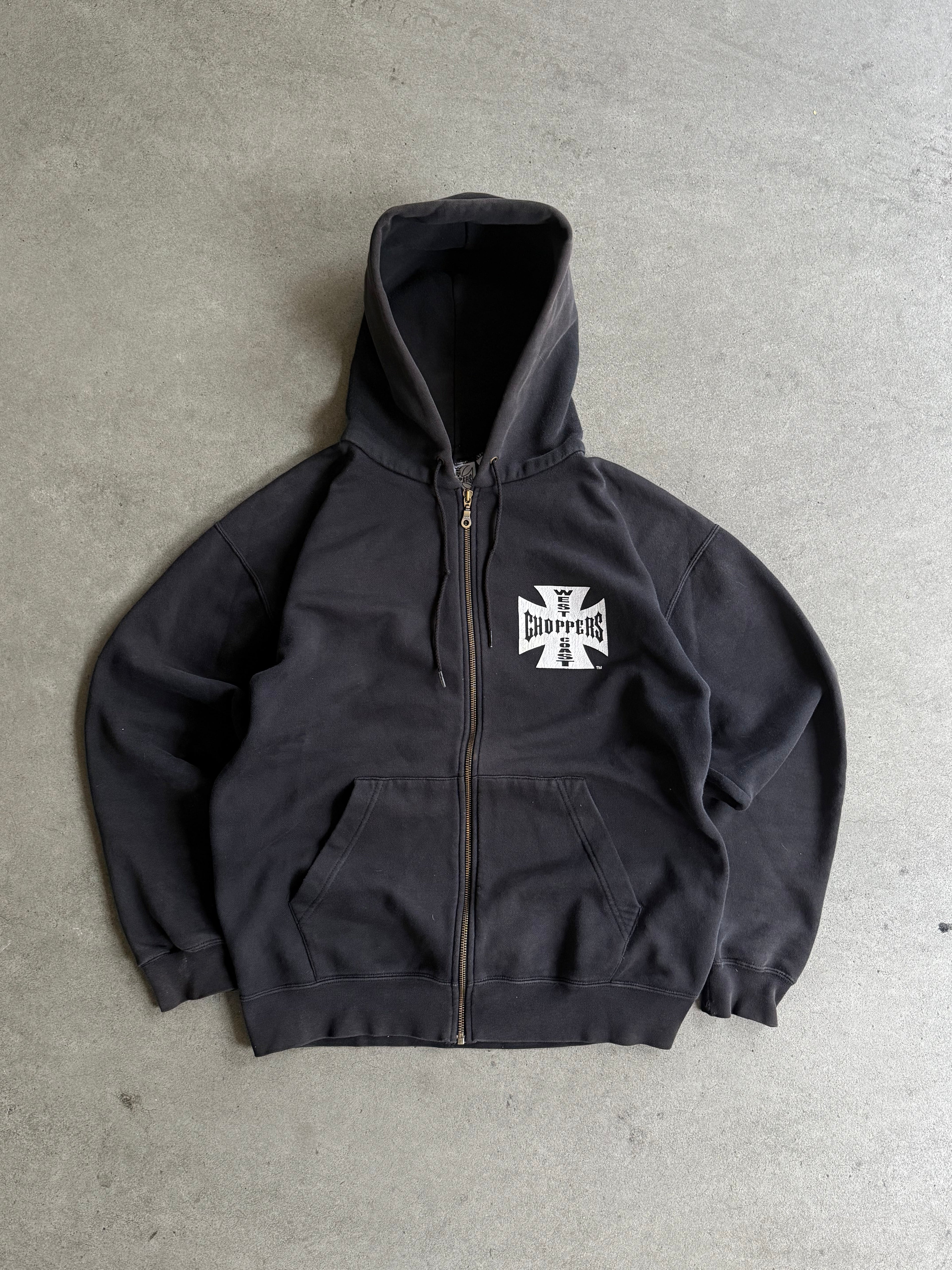 2000S WEST COAST CHOPPERS ZIPPED HOODIE CLASSIC OG LOGO (L)
